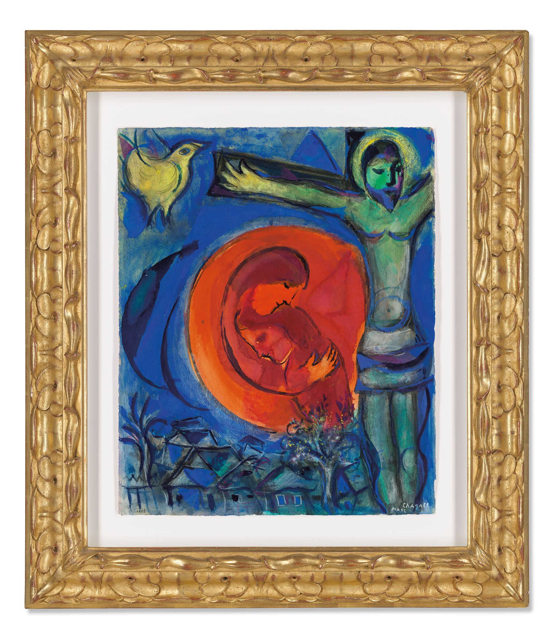 MARC CHAGALL (1887-1985), Christ au couple en rouge | Christie's