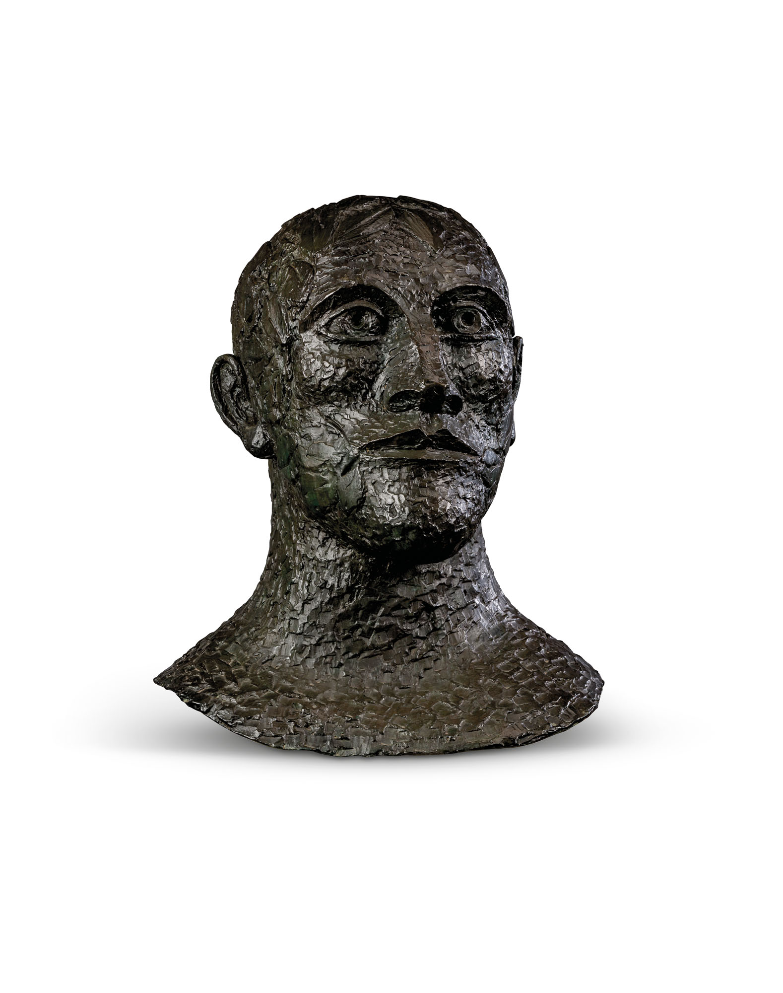 Dame Elisabeth Frink, R.A. (1930-1993), Green Man, conceived in 1991.&nbsp;Bronze with a dark brown and green patina.&nbsp;22&frac12;  in (57.2  cm) high. Estimate: &pound;50,000-80,000. Offered in Modern British Art  on 29 September 2020 at Christie&rsquo;s in London