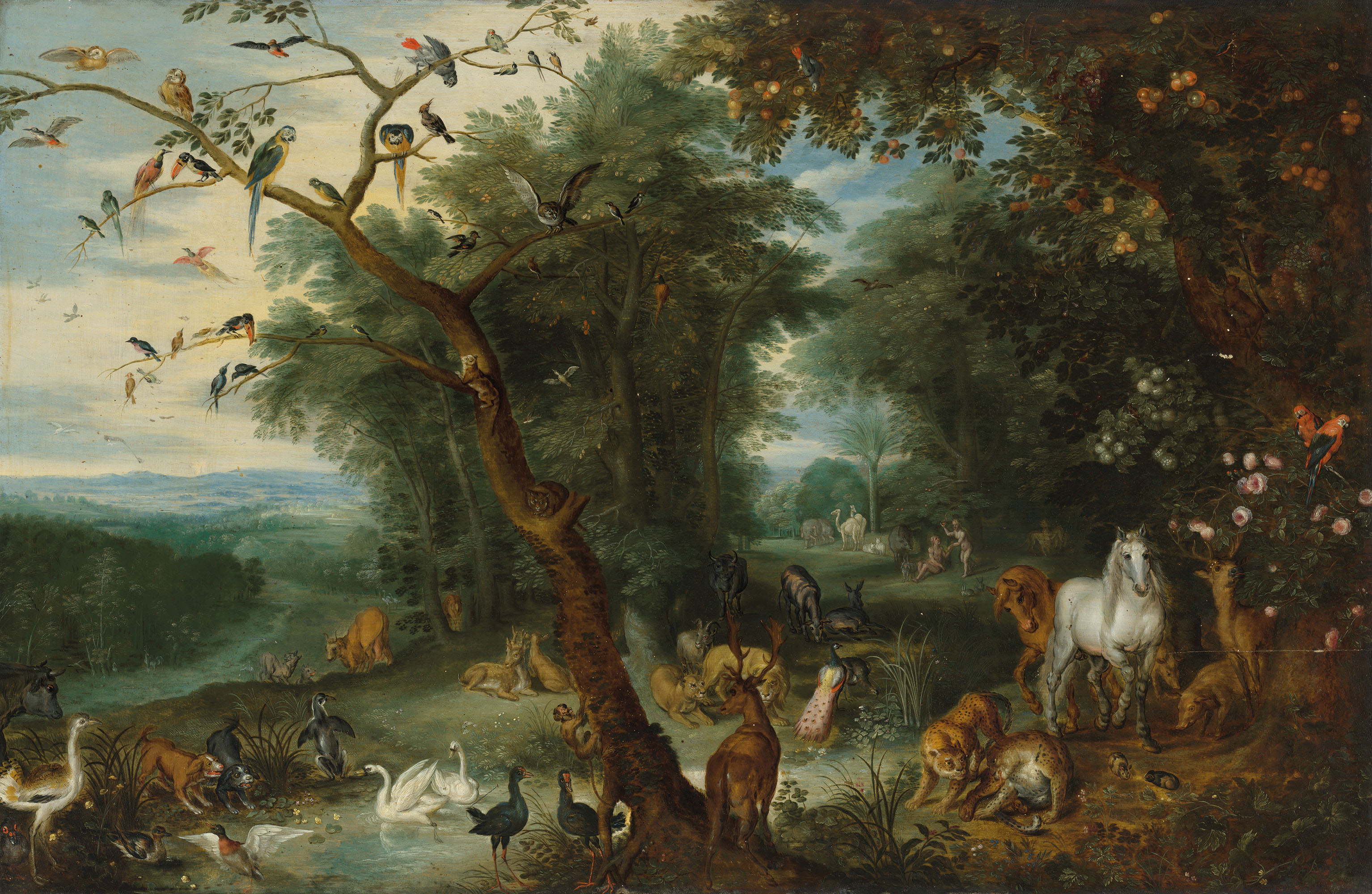 Jan Breughel, the Younger (1601-1678), Paradise. Oil on panel, 21⅝ x 33  in (55 x 83.8  cm). Estimate: &pound;50,000-80,000. Offered in Classic Art Evening Sale: Antiquity to 20th Century on 29 July 2020 at Christie&rsquo;s in London