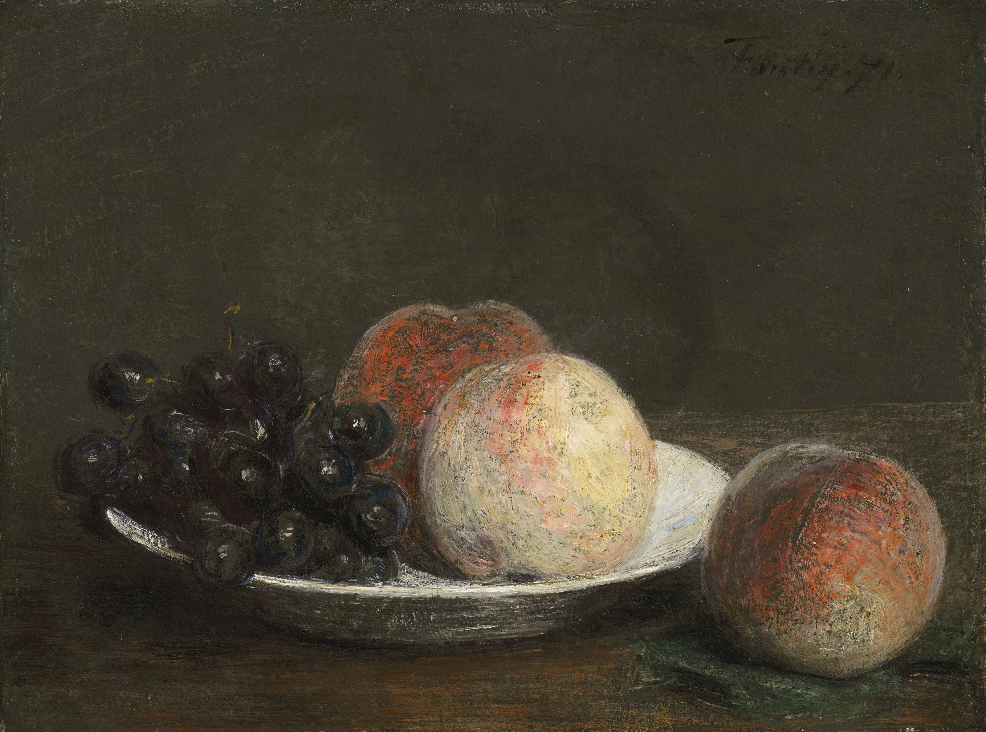 HENRI FANTIN-LATOUR (FRENCH, 1836-1904), Peaches and grapes in a