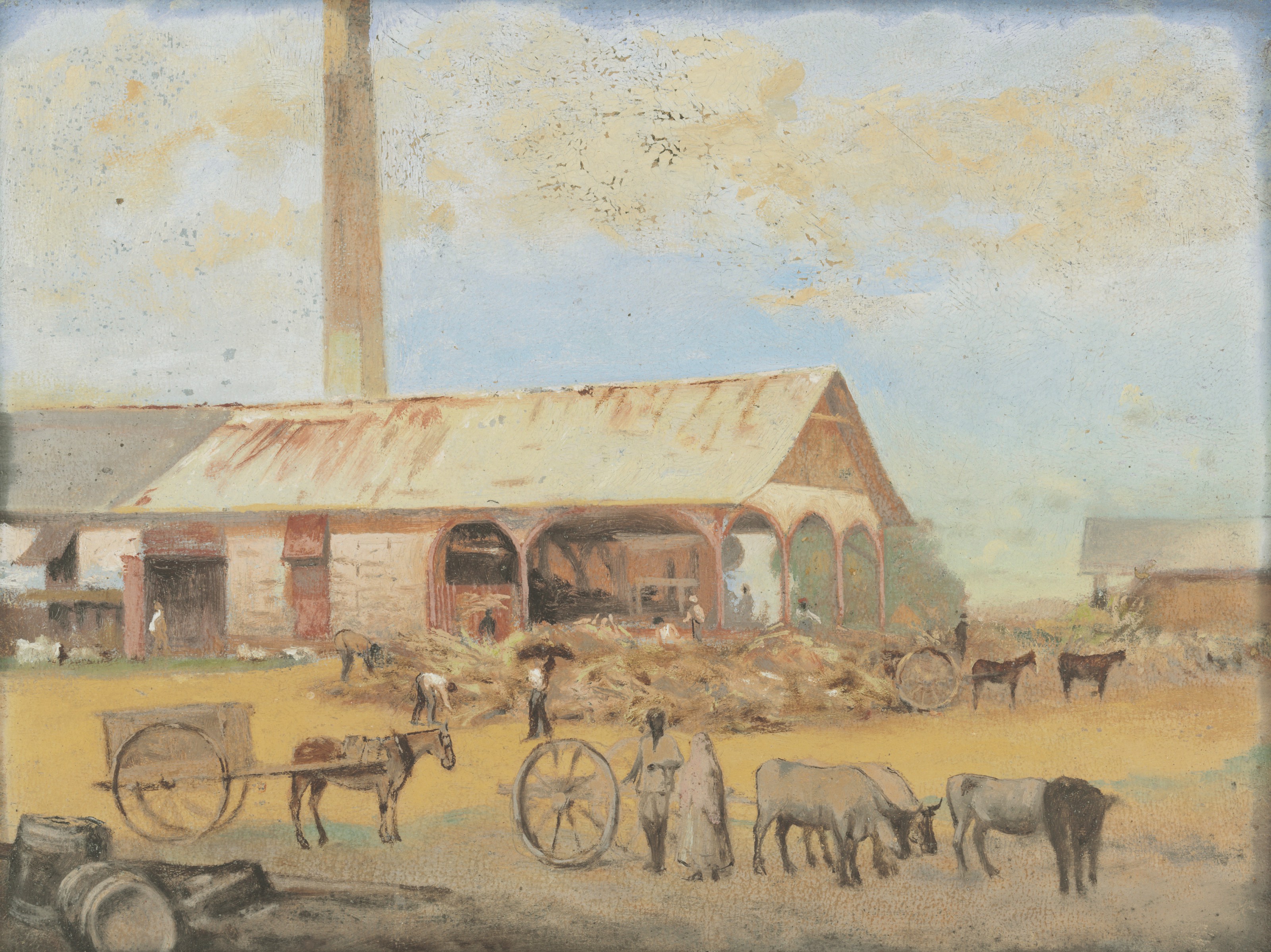 Catalog image of Unloading sugar cane at the Woodbrook Estate Factory, Port of Spain, Trinidad