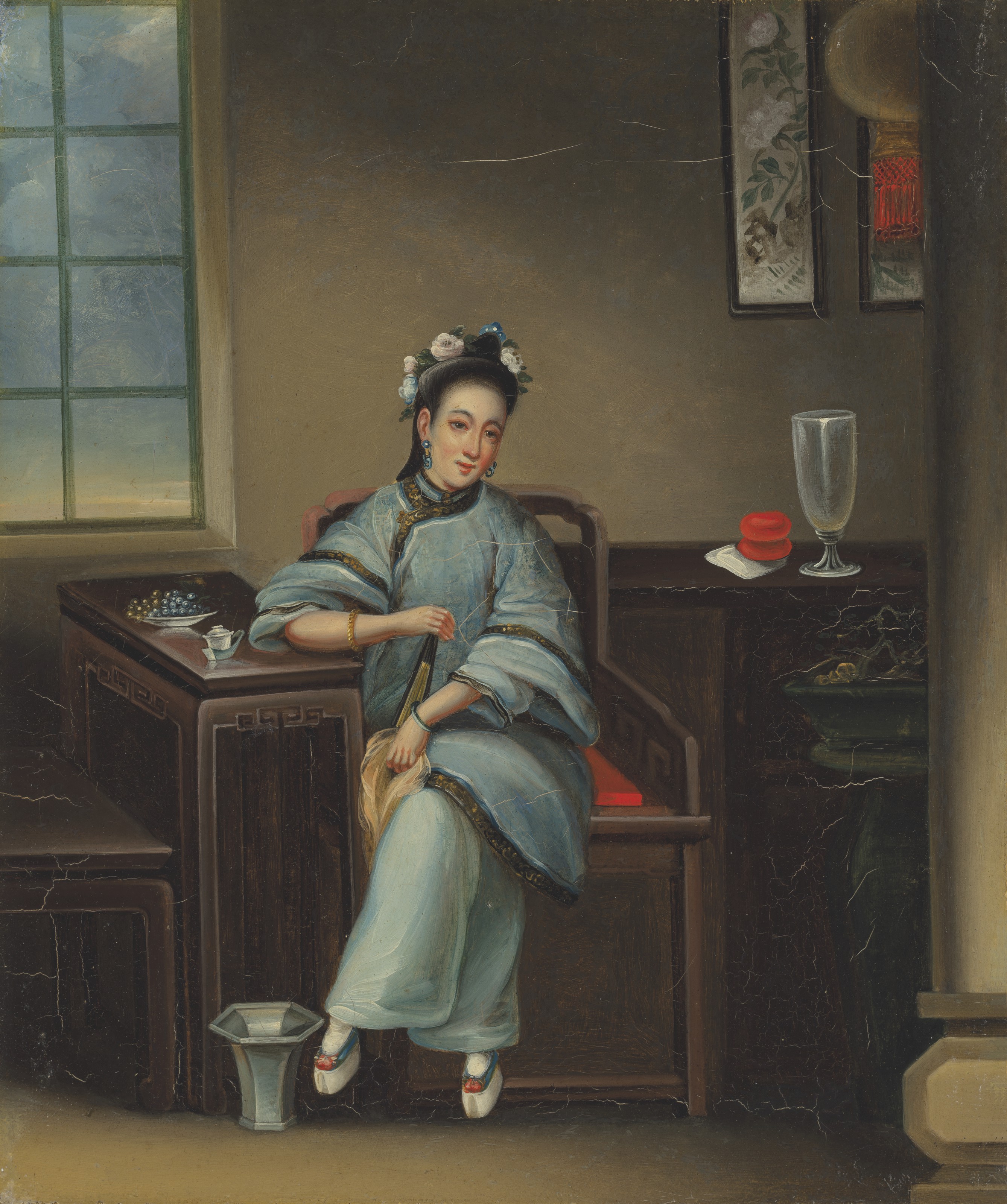 Studio of Tingqua (18091870), Portraits of two Chinese ladies of rank