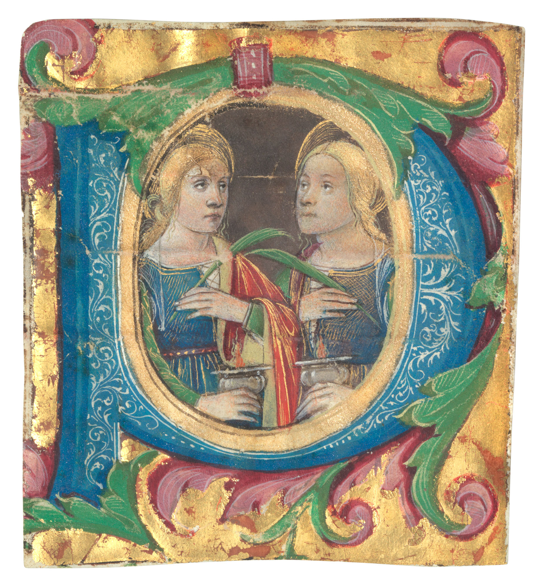 Littifredi di (1465c.1515), Two martyred Saints, historiated