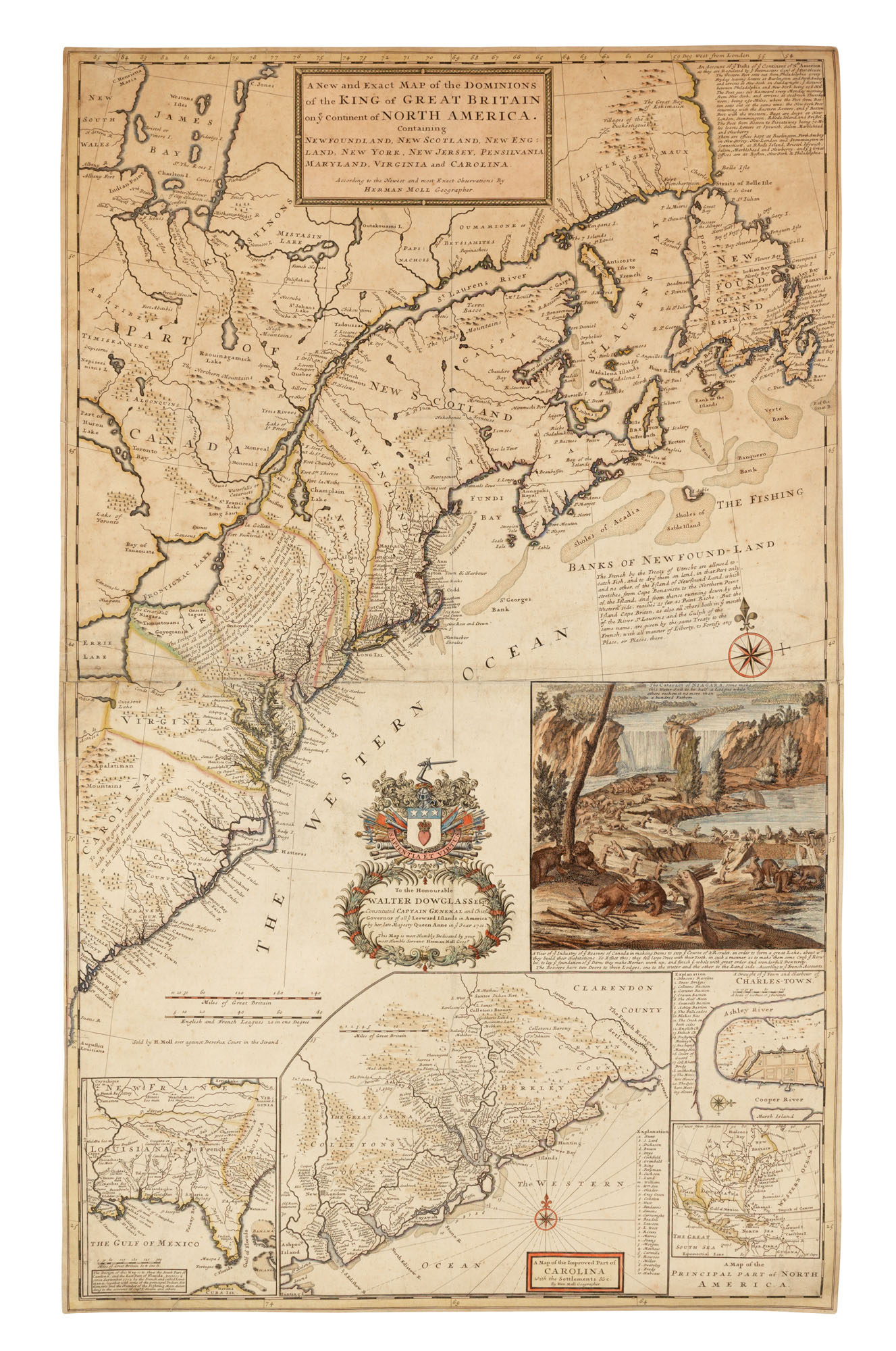 Catalog image of ['The Beaver Map']. Map of the Dominions of the King of Great Britain. 1715