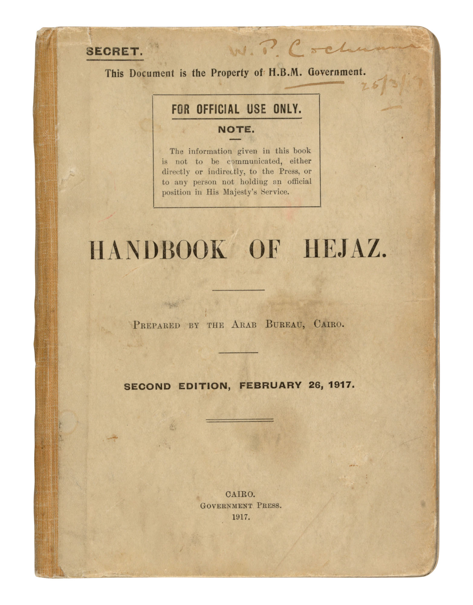 Catalog image of Handbook of Hejaz. 1917