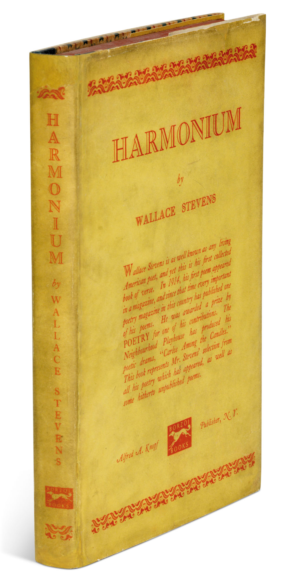 Wallace Stevens (18791955) , HARMONIUM. 1923 Christie's