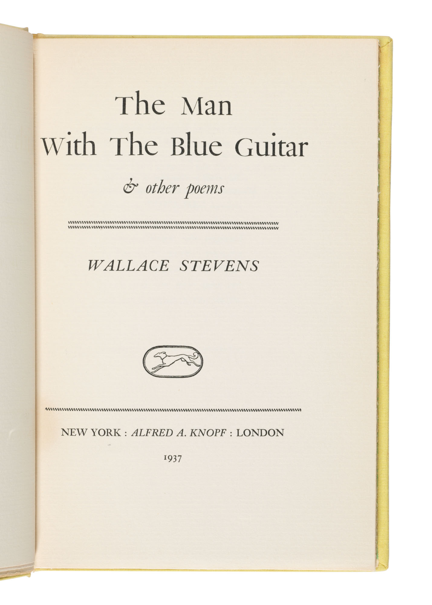 Wallace Stevens (18791955) , THE MAN WITH THE BLUE GUITAR. 1937