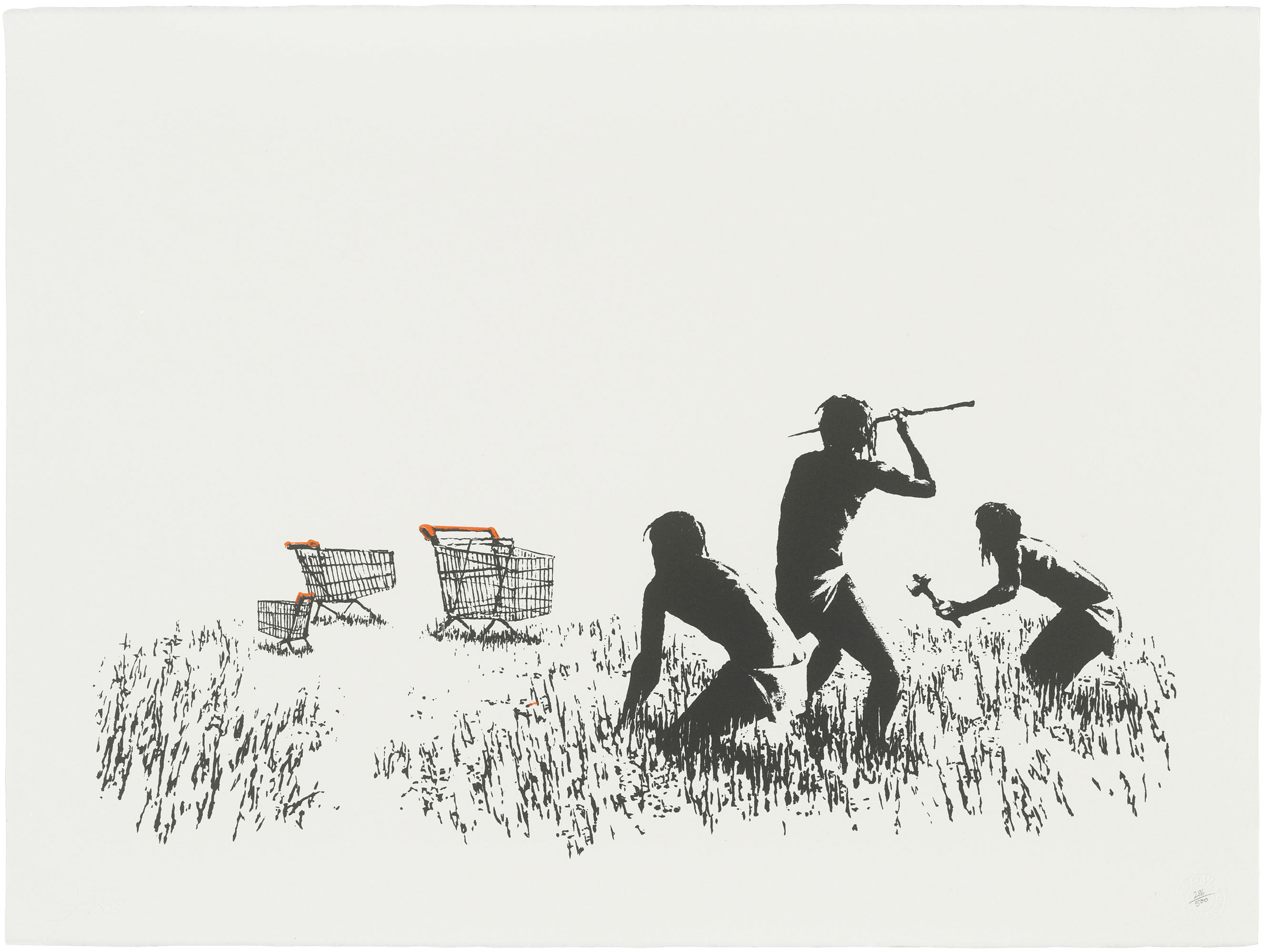 バンクシー Banksy Happy Hoppers エスタンプ リトグラフ Banksy Happy Choppers Wall Art | Banksy Print | Canvas Art Bay