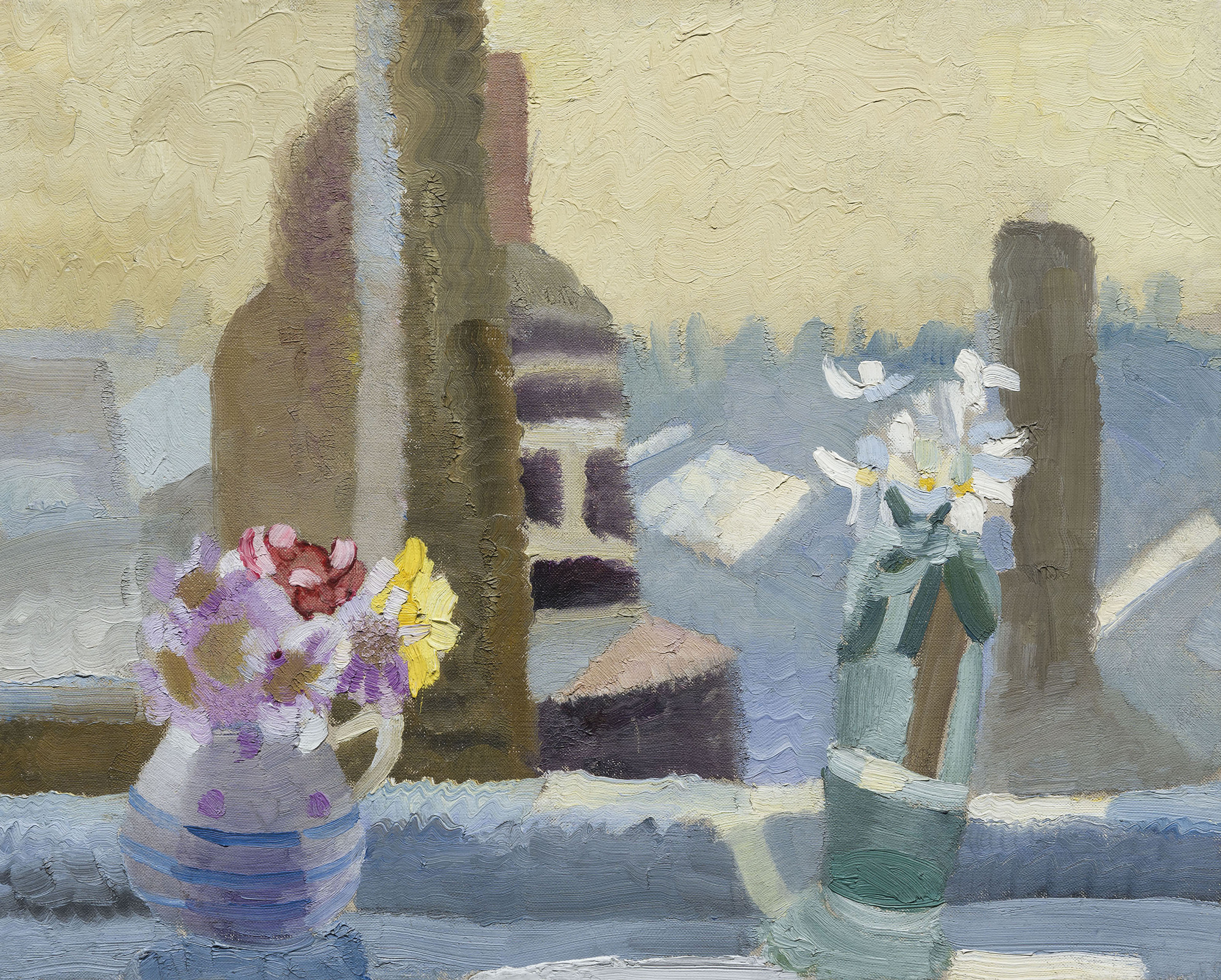 Winifred Nicholson (1893-1981), The King's Road, 1925. Oil on canvas.&nbsp;16 x 20  in (41 x 50.8  cm). Estimate: &pound;40,000-60,000. Offered in The Delighted Eye: Works from the Collection of Allen and Beryl Freer on 23 January 2020 at Christie&rsquo;s in London