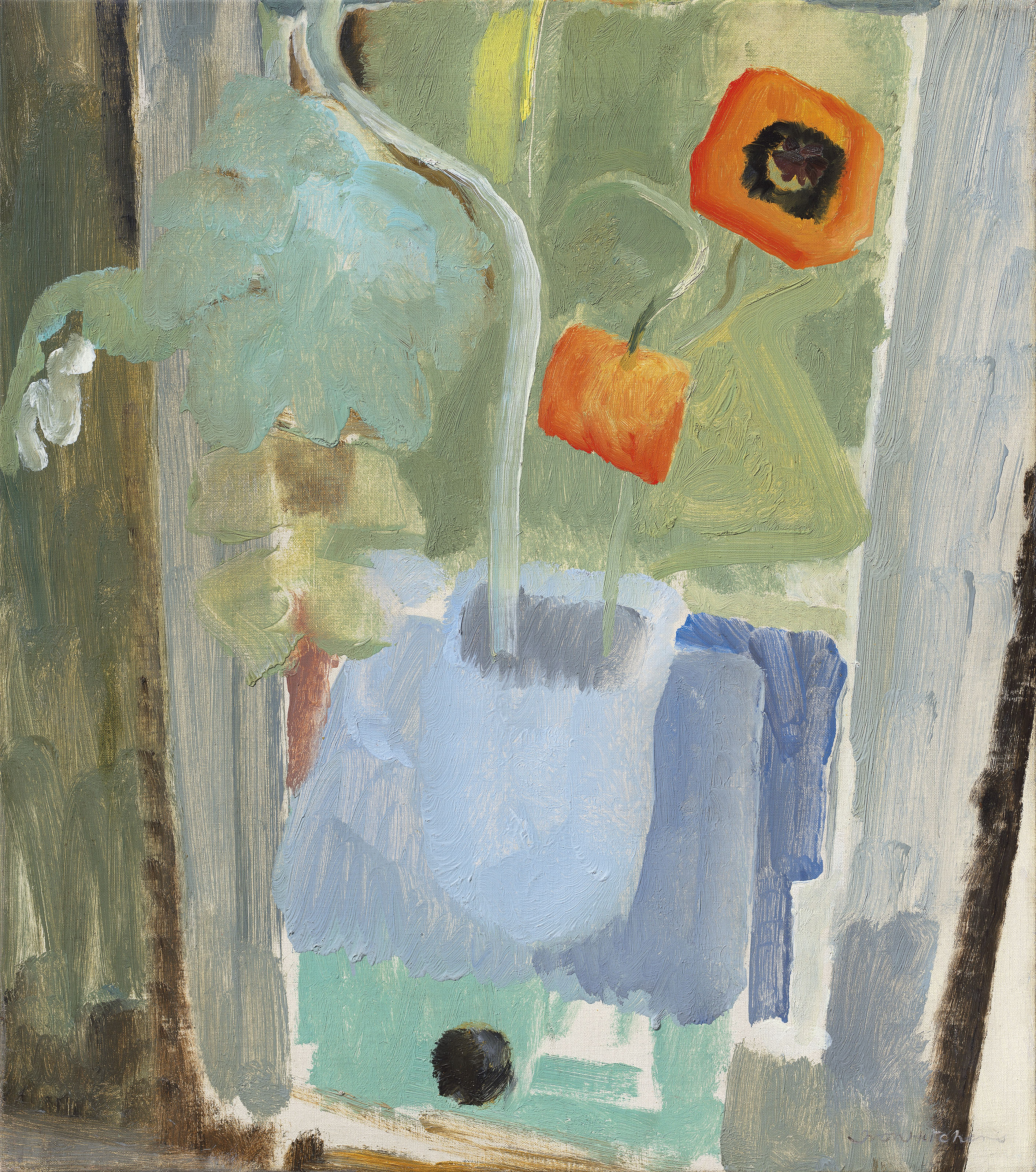 Ivon Hitchens (1893-1979), Two Poppies, painted in 1935. Oil on canvas.&nbsp;24 x 21  in (61 x 53.5  cm). Estimate: &pound;60,000-80,000. Offered in The Delighted Eye: Works from the Collection of Allen and Beryl Freer on 23 January 2020 at Christie&rsquo;s in London