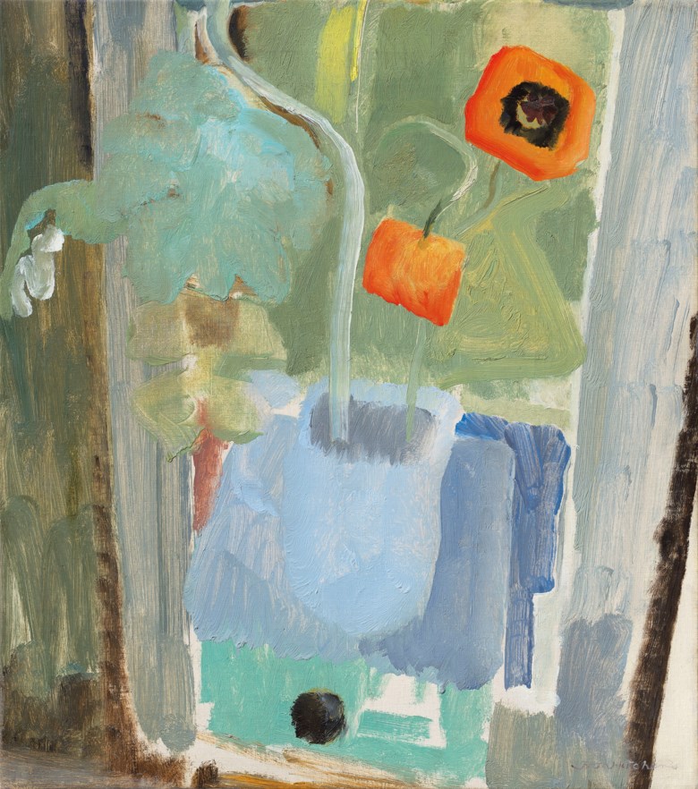 Ivon Hitchens (1893-1979), Two Poppies, painted in 1935. Oil on canvas. 24 x 21  in (61 x 53.5  cm). Estimate £60,000-80,000. Offered in The Delighted Eye Works from the Collection of Allen and Beryl Freer on 23 January 2020 at Christie’s in London