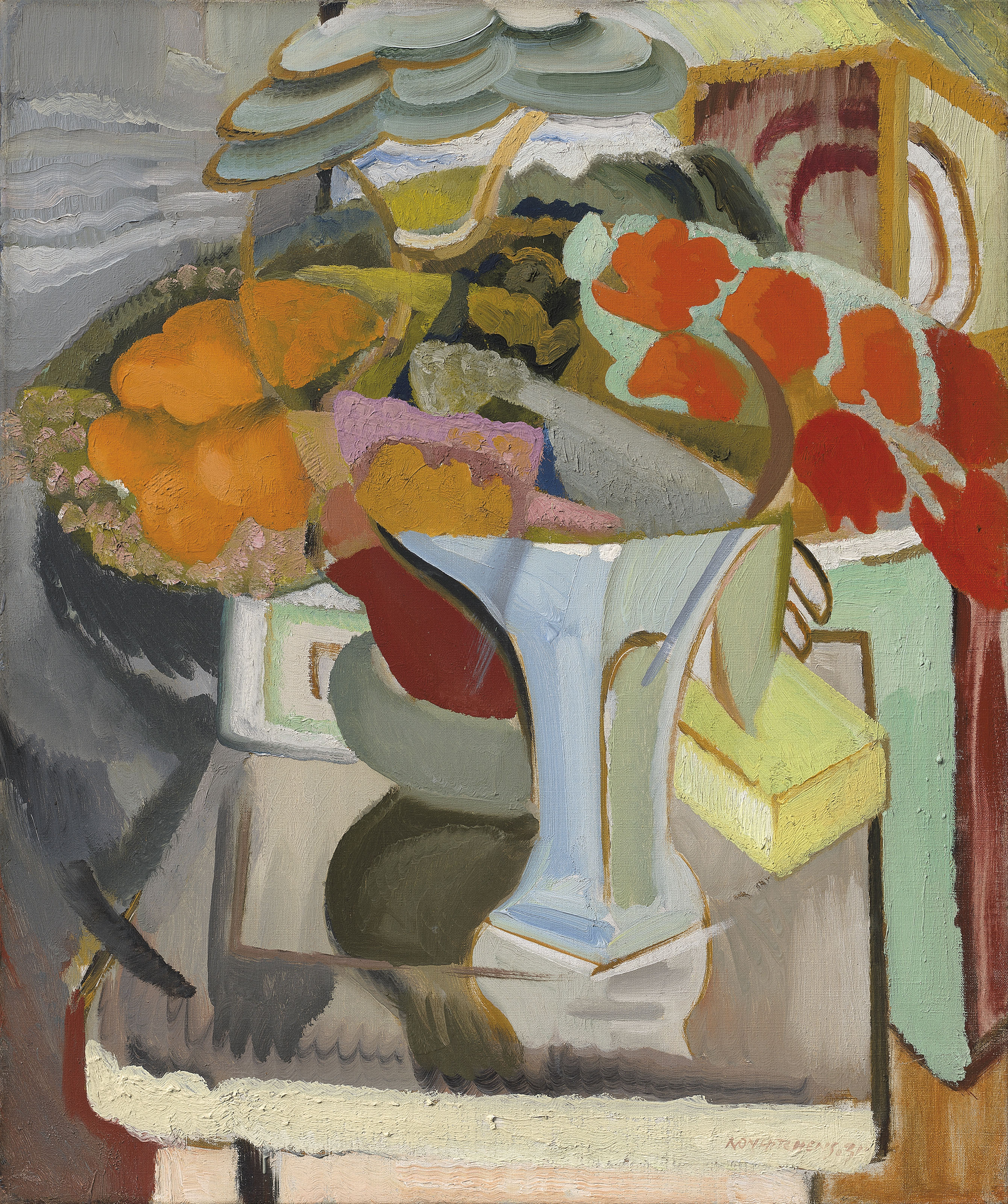 Ivon Hitchens (1893-1979), Still Life with Azaleas, 1931. Oil on canvas.&nbsp;24 x 20  in (61 x 50.8  cm). Estimate: &pound;120,000-180,000. Offered in The Delighted Eye: Works from the Collection of Allen and Beryl Freer on 23 January 2020 at Christie&rsquo;s in London