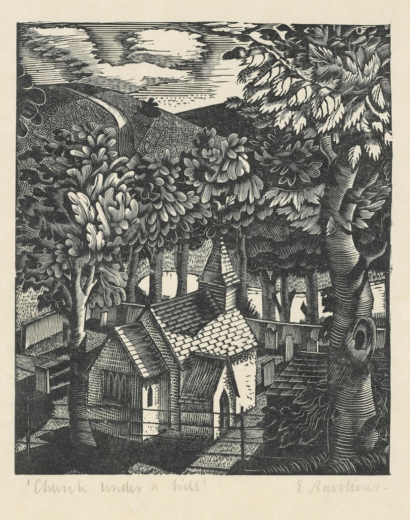 ERIC RAVILIOUS (1903-1942), Church under a hill | Christie's