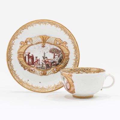 A Meissen Porcelain Teacup And Saucer A Meissen Teabowl And