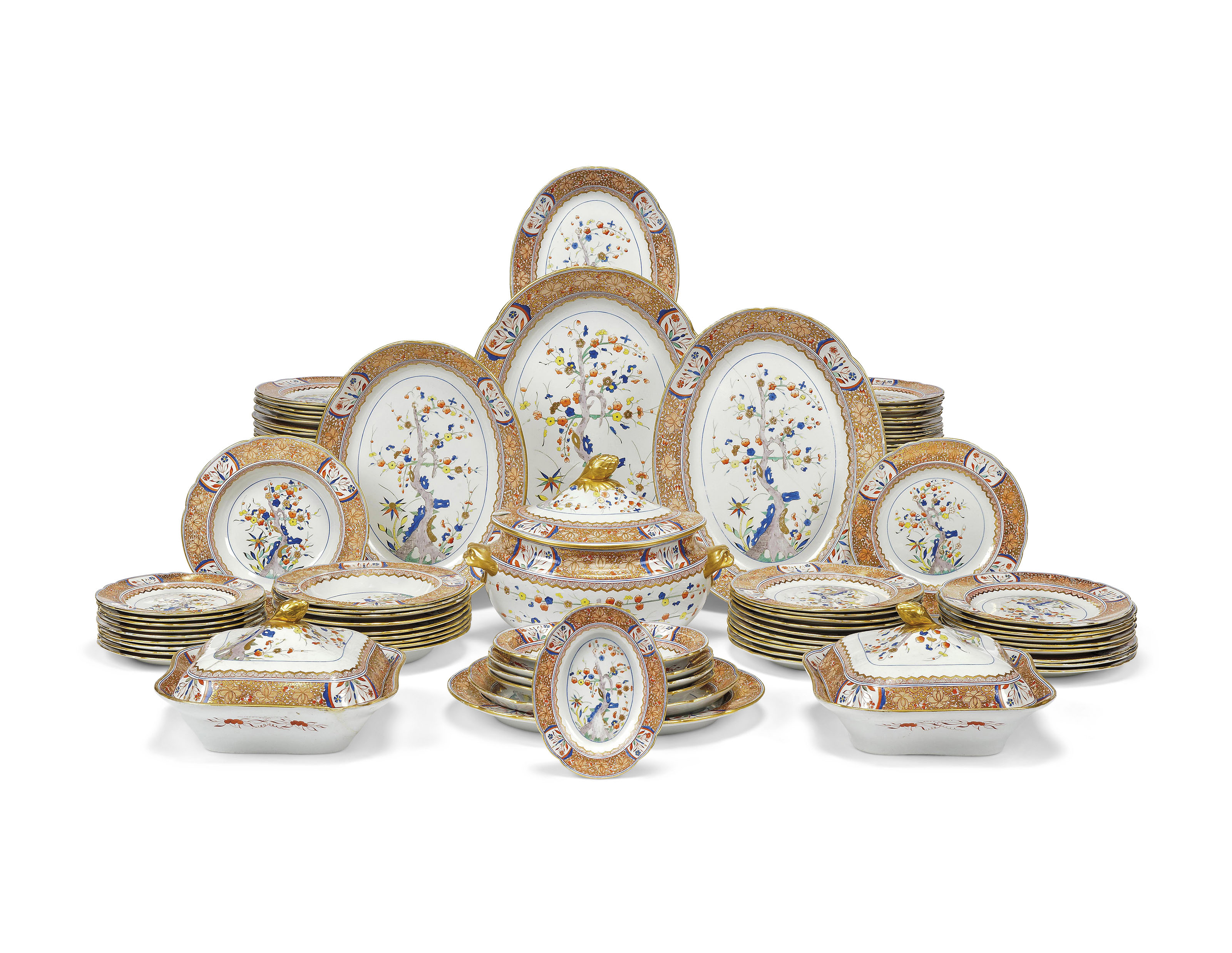 A SPODE STONE CHINA PART DINNER AND DESSERTSERVICE, CIRCA 181320