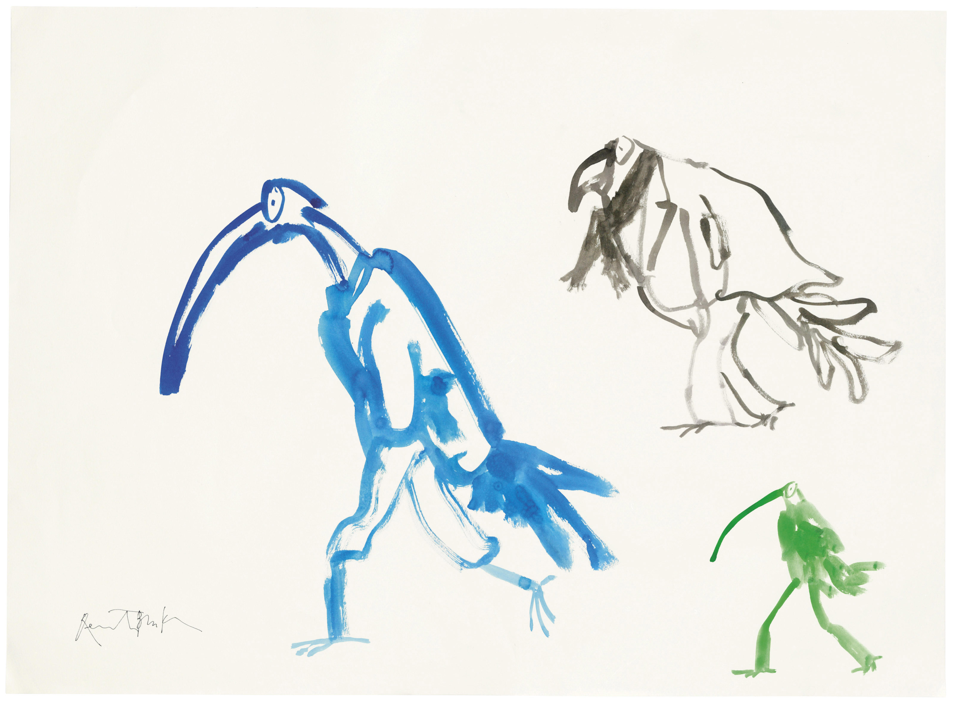 Quentin Blake (b.1932), Birds as people #2: studies. 2013 | Christie’s