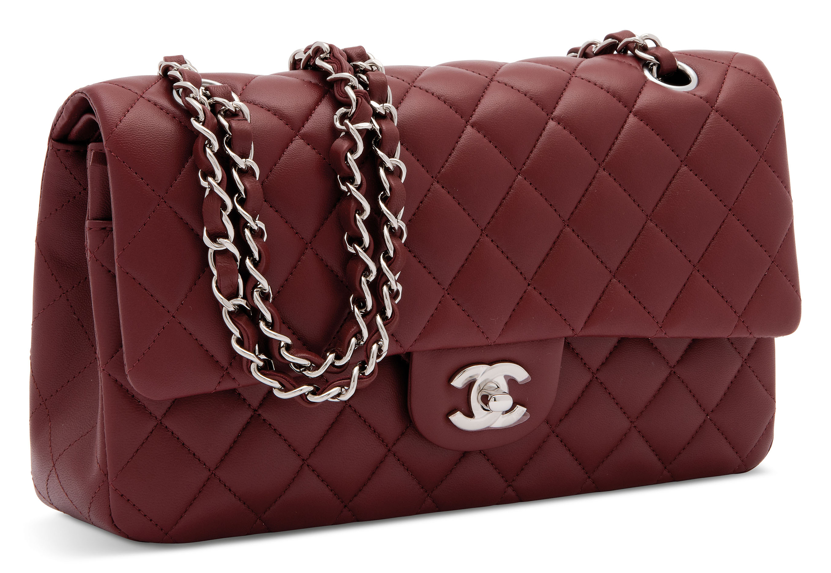Chanel classic flap burgundy store