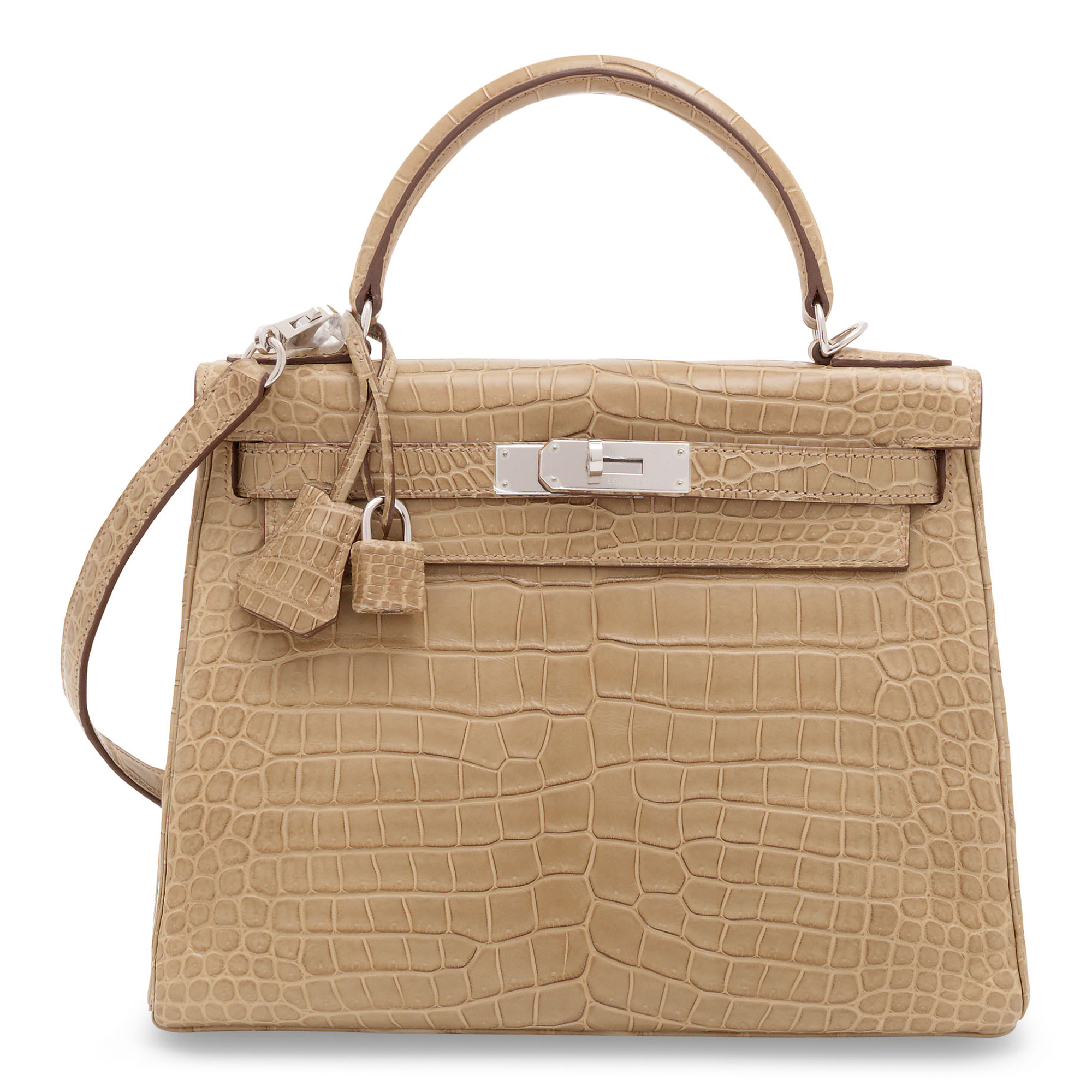 A MATTE POUSSI RE POROSUS CROCODILE RETOURN KELLY 28 WITH