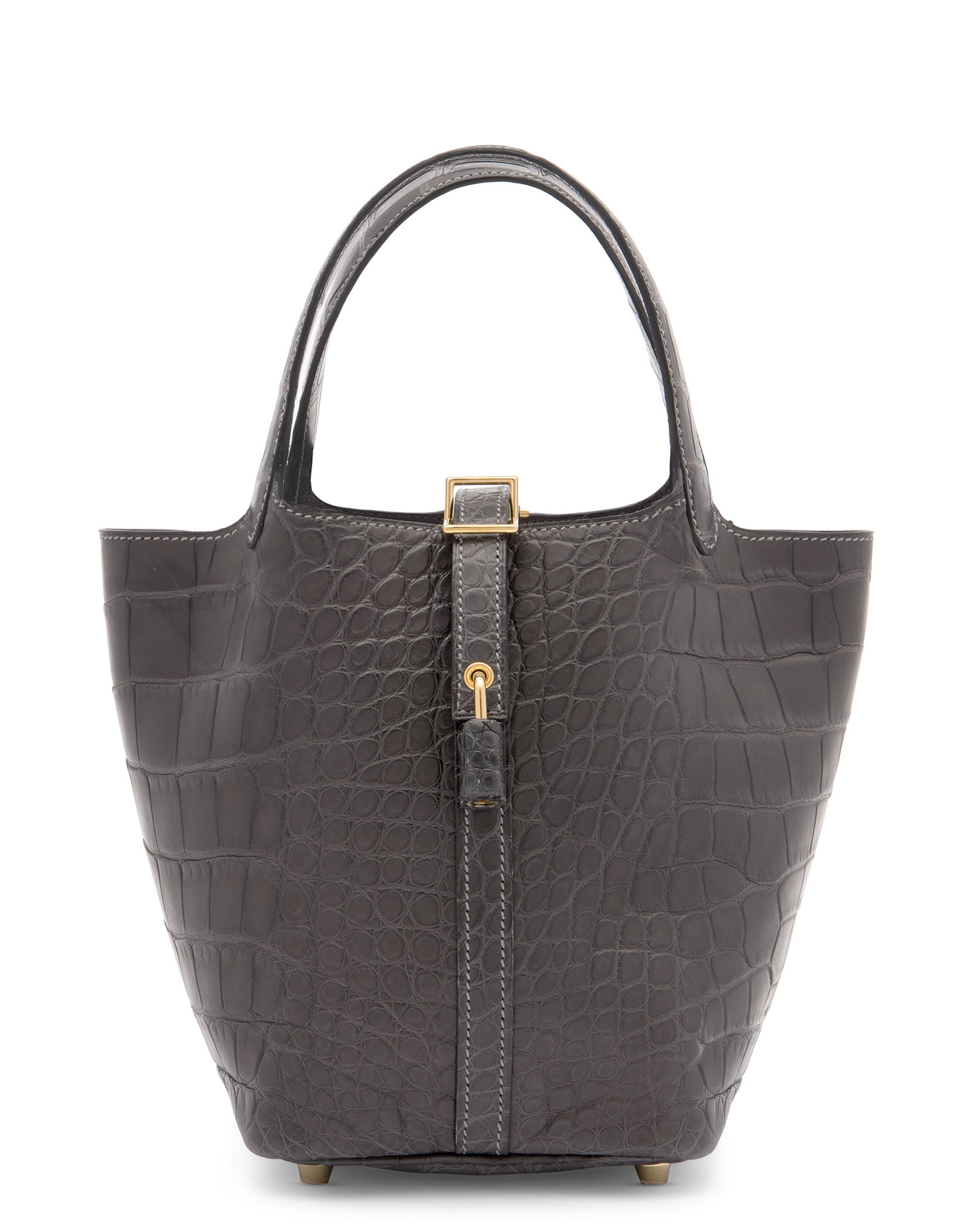A MATTE GRAPHITE ALLIGATOR PICOTIN LOCK 26 WITH GOLD HARDWARE HERMES 2019 Christie s