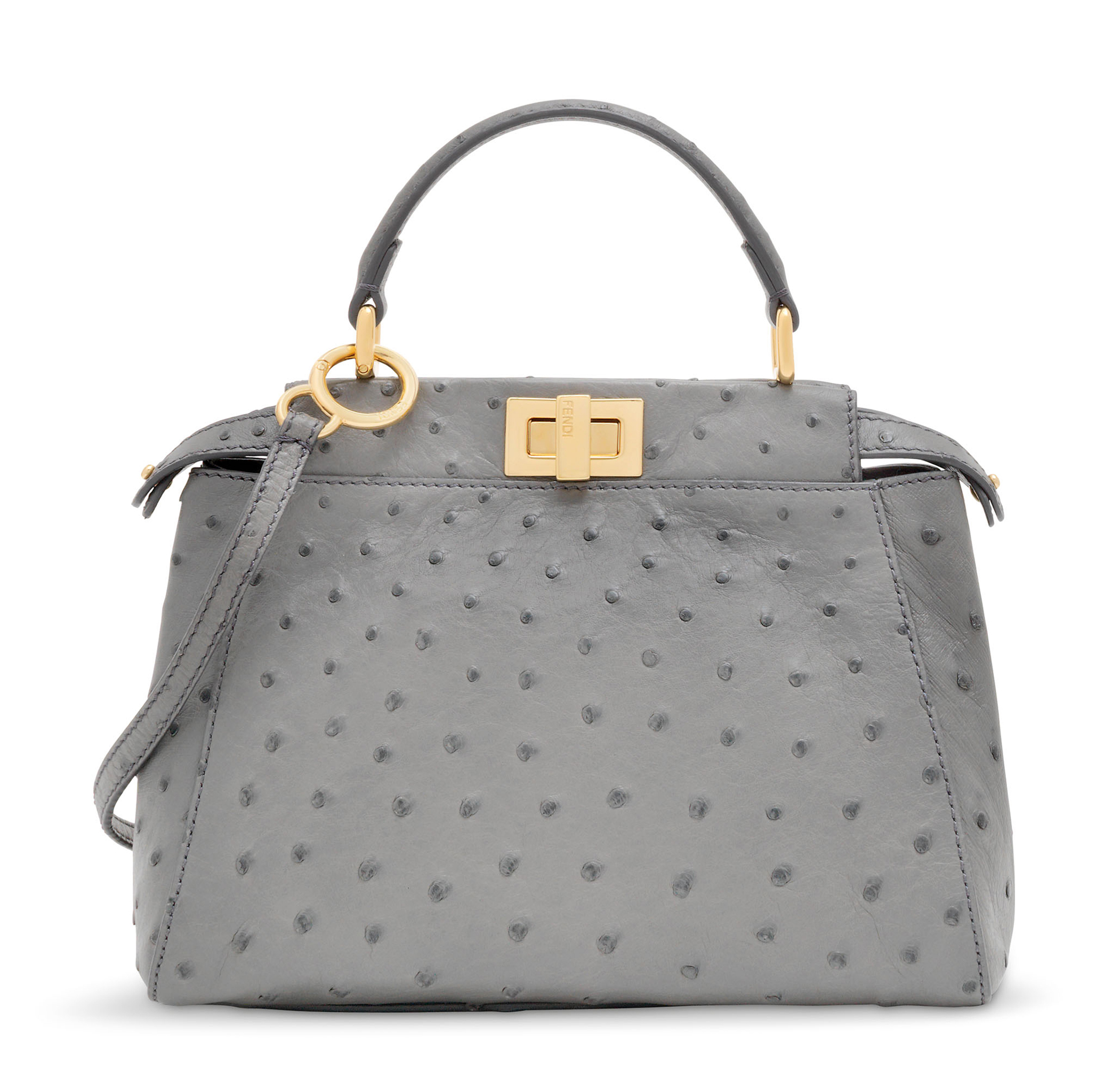 A GREY OSTRICH MINI PEEKABOO WITH BRUSHED GOLD HARDWARE FENDI 2017 Christie s