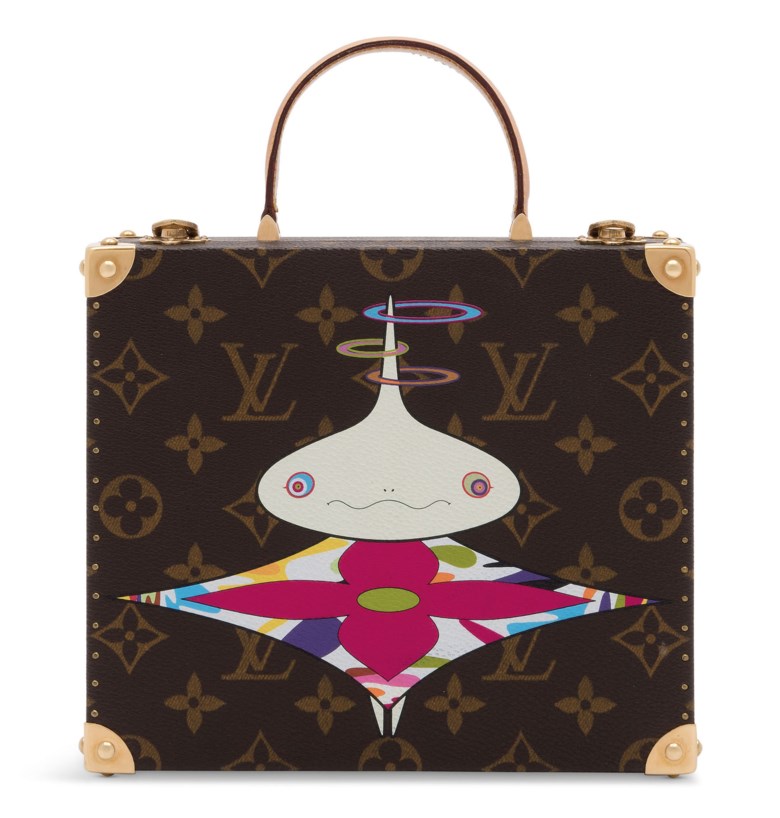 A limited edition classic canvas superflat jewellery box by Takashi Murakami, Louis Vuitton, 2003. 19 w x 16 h x 7 d cm. Estimate £3,000-4,000. Offered in Handbags Online The London Edition, 9-25 June 2020, Online