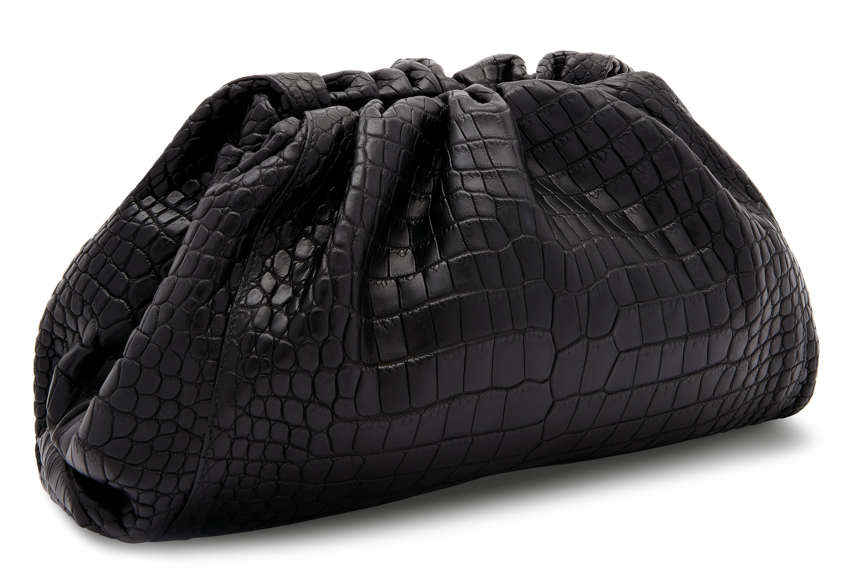 A MATTE BLACK NILOTICUS CROCODILE POUCH, BOTTEGA VENETA, 2019 | Christie's