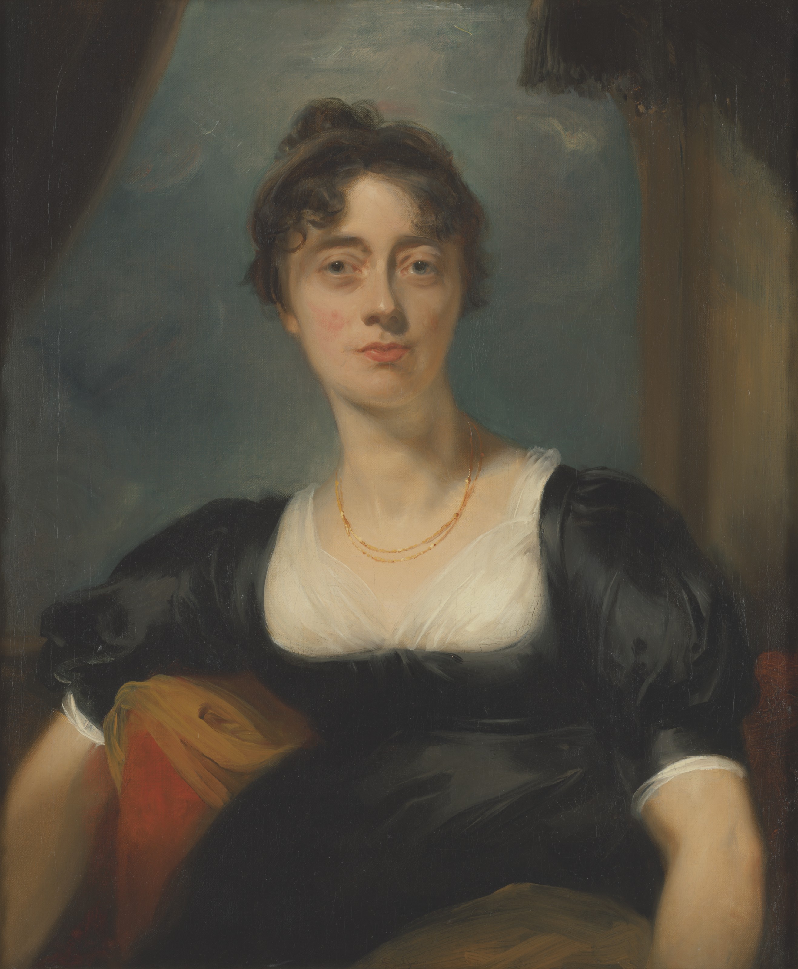 Catalog image of Portrait of a lady, traditionally identified as Mrs Bevan, half-length, in a bl…