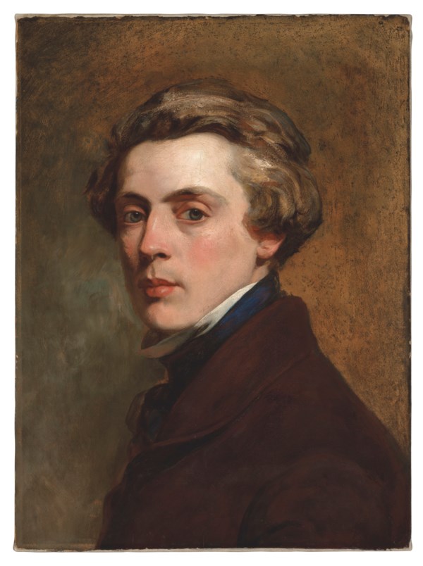 Henstilling overvåge massefylde ATTRIBUTED TO HENRY NELSON O'NEIL, A.R.A. (RUSSIA 1817-1880 LONDON),  Portrait of the artist, bust-length, in a brown jacket and blue cravat |  Christie's