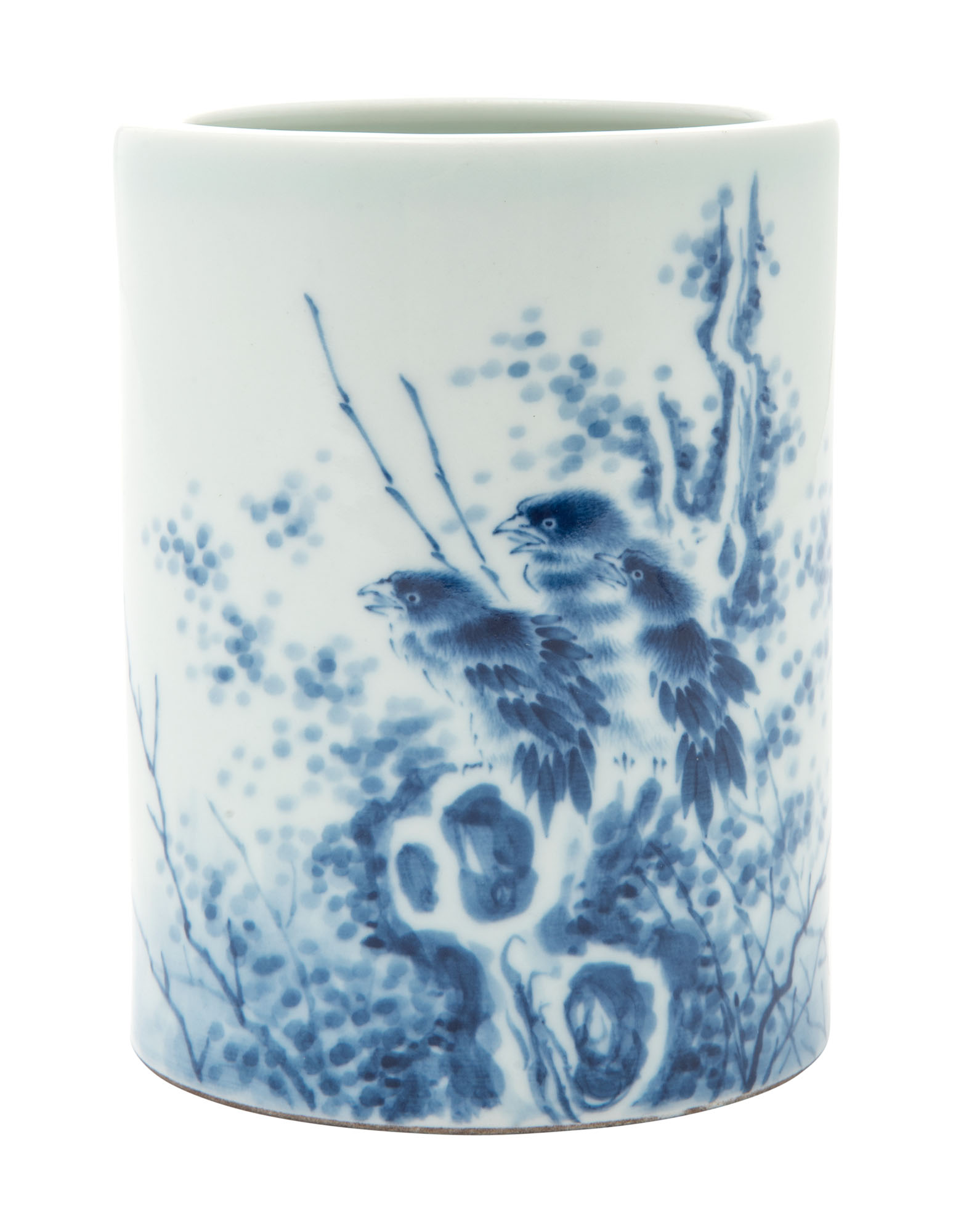 民国青花花鸟图笔筒, REPUBLIC PERIOD (1912-1949) | Christie's