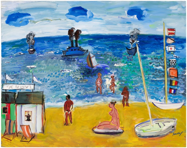 Carlos Nadal (1917-1998), La plage à Nice, 1982. Oil on canvas. 28¾ x 36¼ in (73 x 92 cm). Sold for 30,000 on 17 July 2020, Online