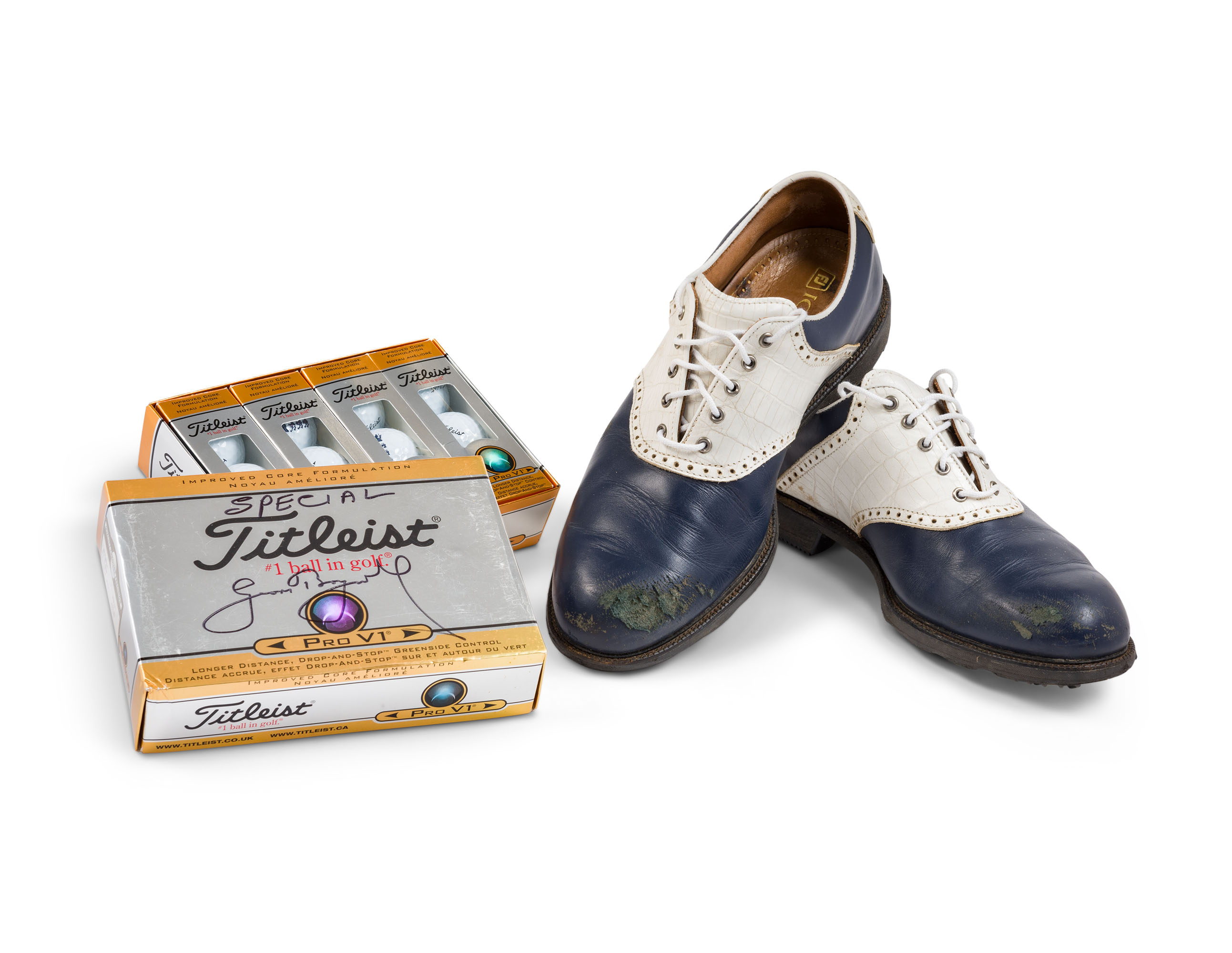 GEOFFREY BOYCOTT S ENGLAND LOGO GOLF SHOES FOOTJOY ICON SIZE 9