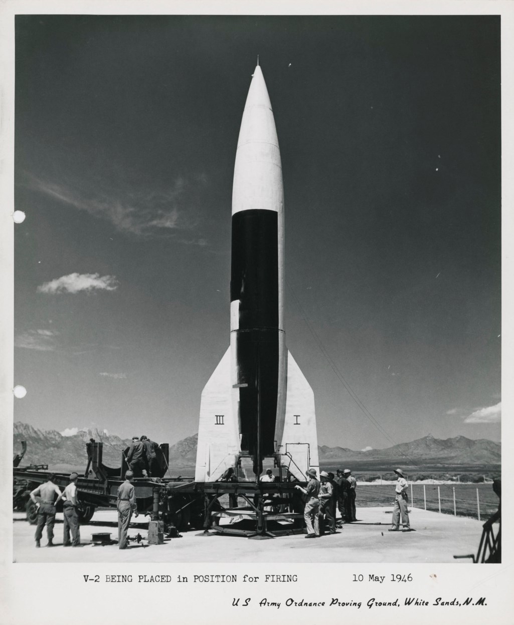 The first American rocket to reach outer space, May 1946; Wernher von ...