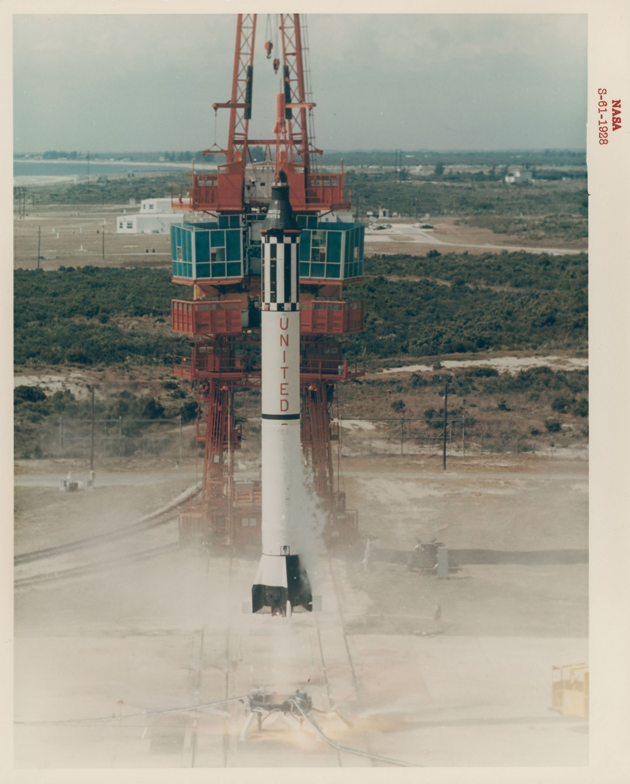 Launch Of Freedom 7 First Spacecraft Carrying An American Into Space Earth Horizon And Black Sky Of Space Seen By Alan Shepard May 5 1961 Nasa Camera On Mercury Redstone 3 Christie S