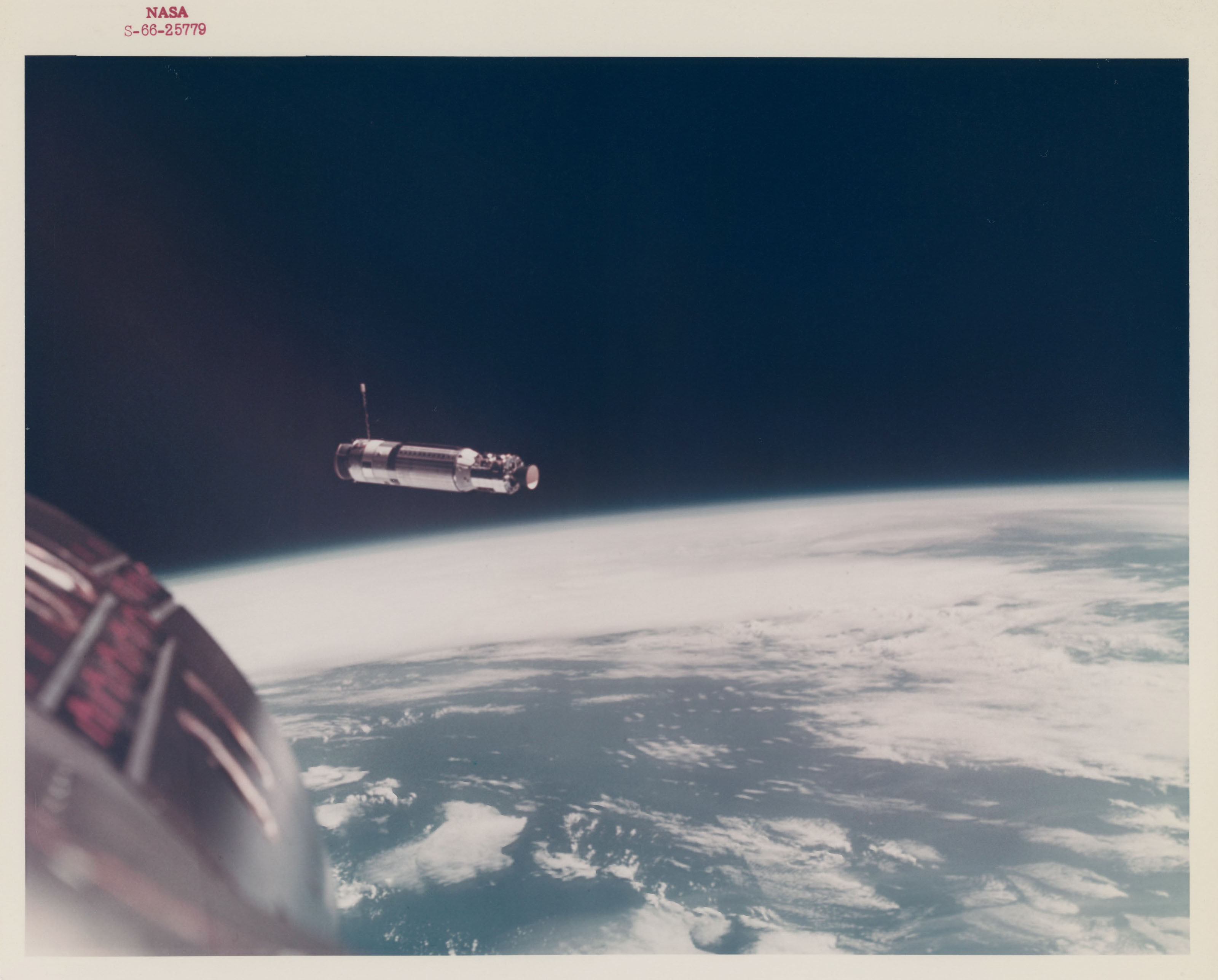 Views of the Agena Target Docking Vehicle (ATDA) first unmanned