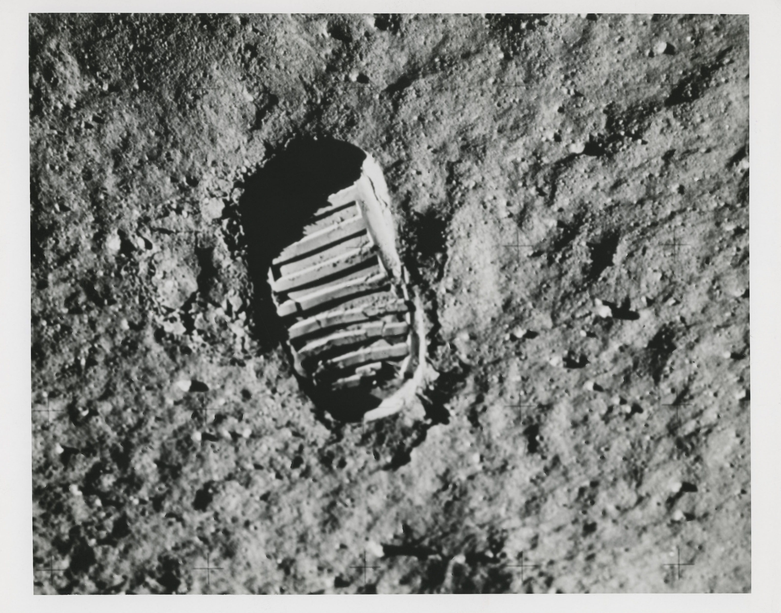 The footprint on the Moon, July 1624, 1969, Buzz Aldrin [Apollo 11