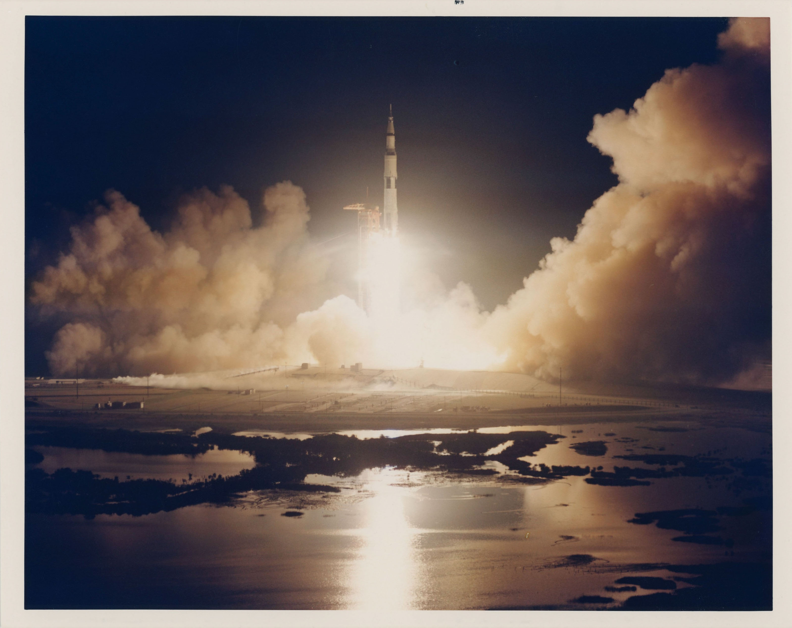 Nighttime launch; the last crew departing for the Moon; the Saturn V