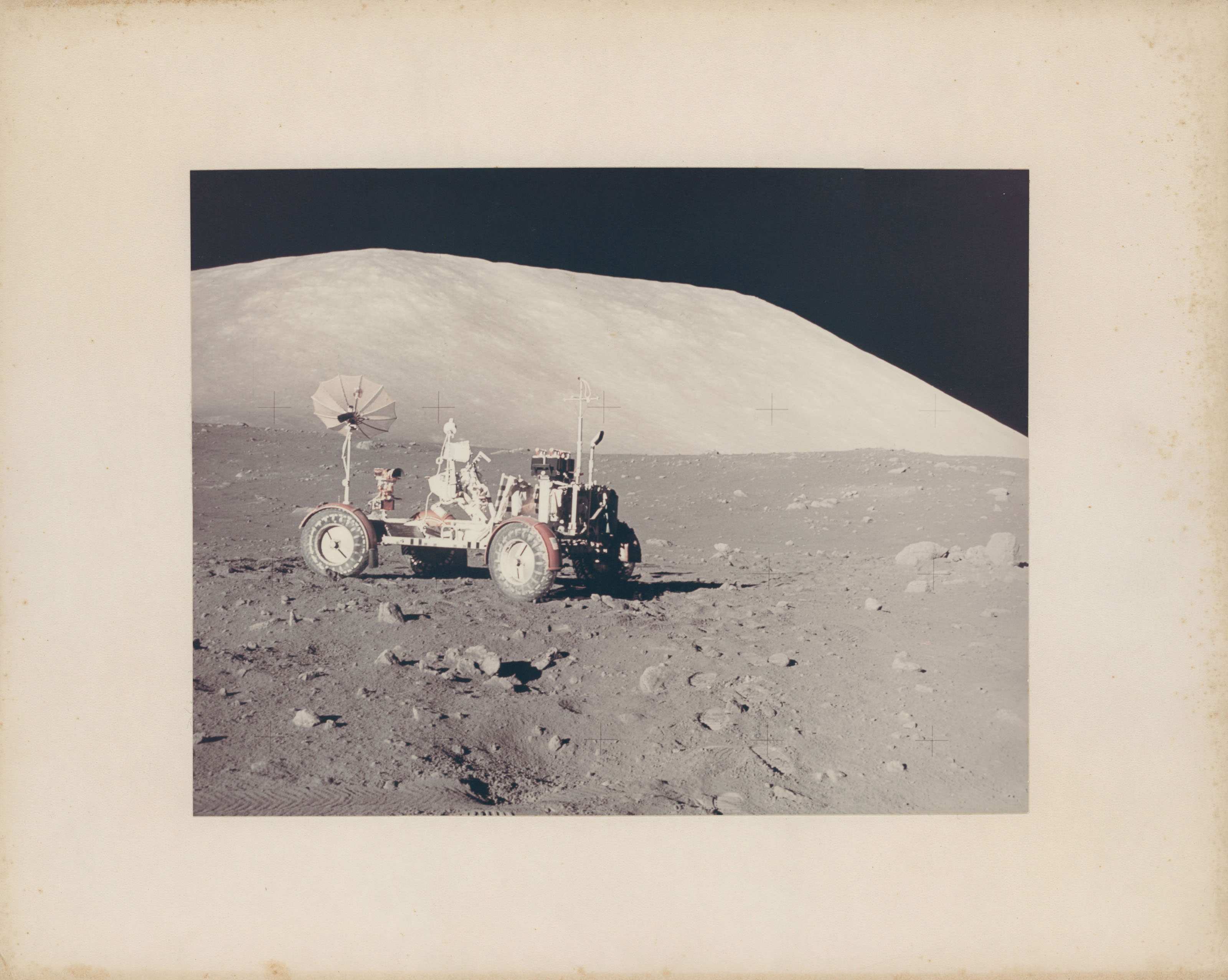 [Large Format] The Lunar Rover in front of the South Massif, station 1 ...