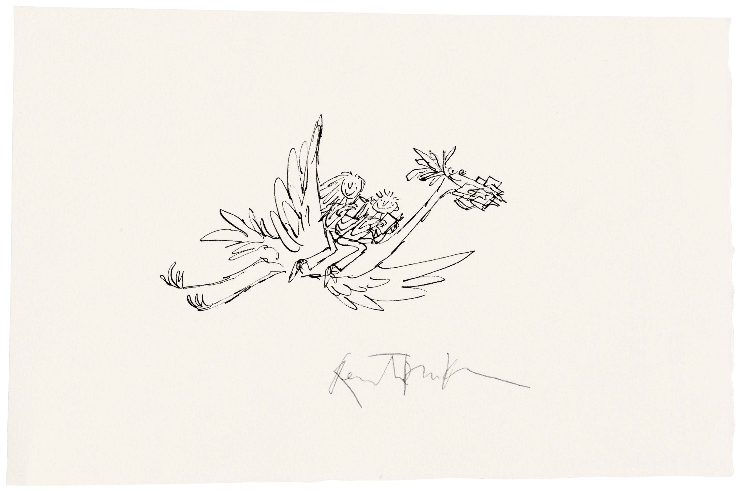 Quentin Blake (b.1932), Bibliothèque Quentin Blake alternative logo #3 ...