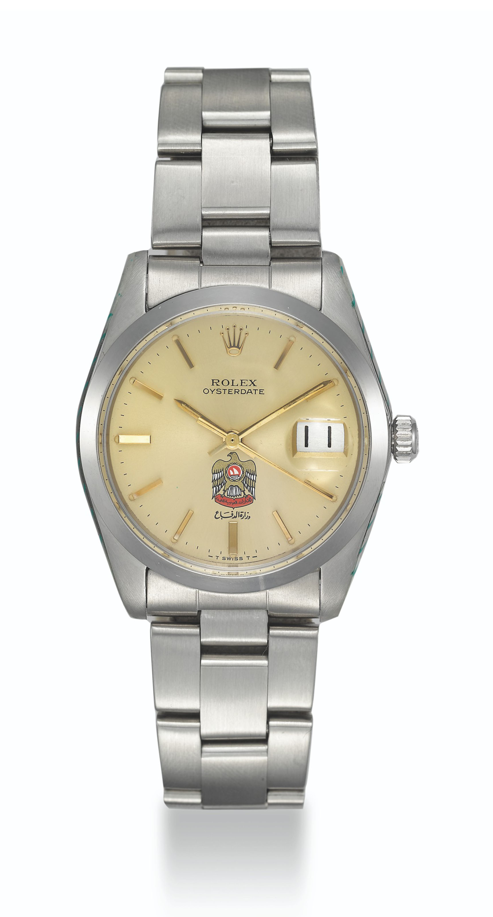 ROLEX, STEEL OYSTERDATE WITH UAE CREST, REF. 6694, CASE NO. 3