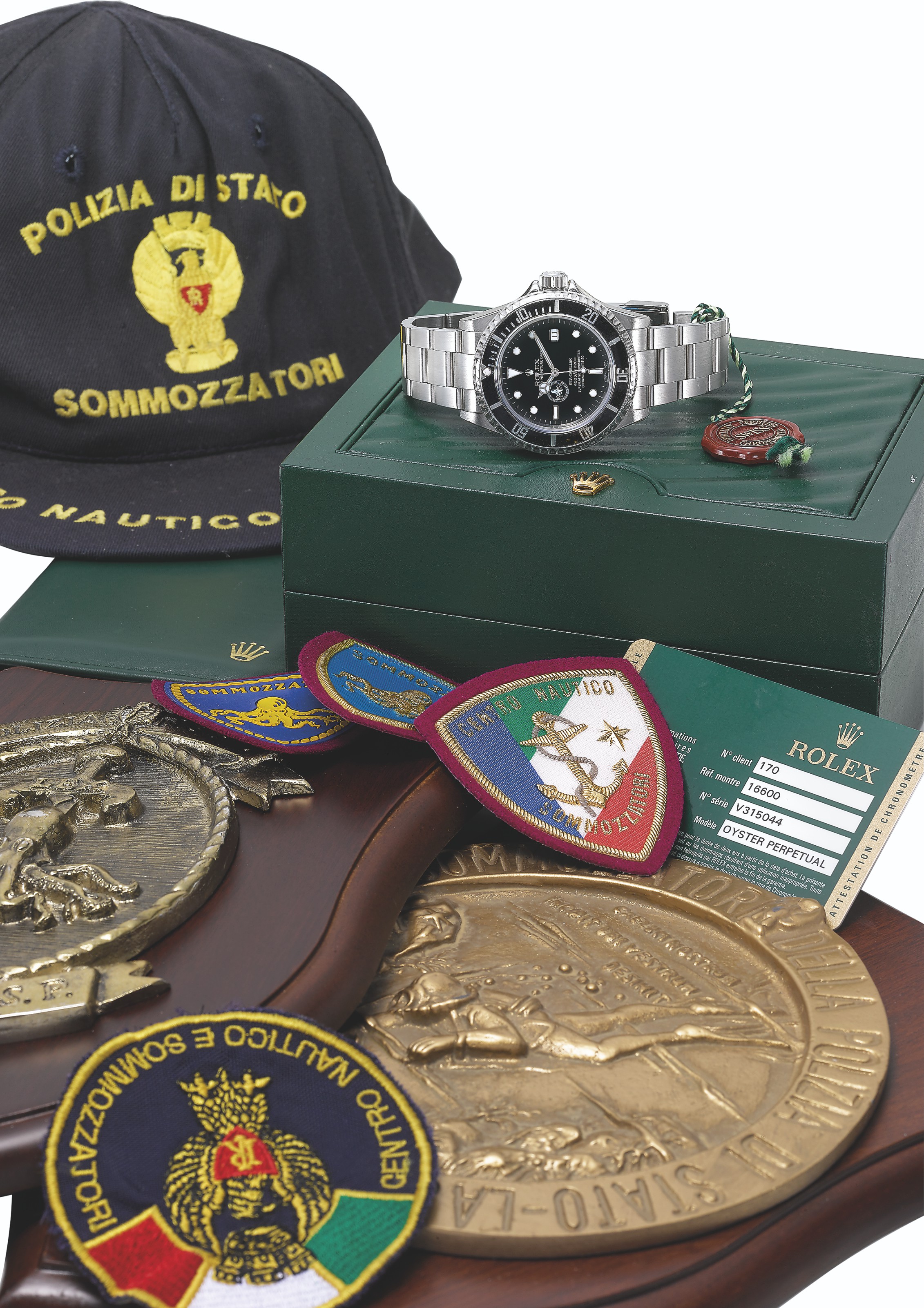 ROLEX LIMITED EDITION STEEL SEA DWELLER REF 16600 MADE FOR THE 50TH ANNIVERSARY OF THE SOMMOZZATORI OF ITALY S POLIZIA DI STATO CASE NO. V315 044 Christie s