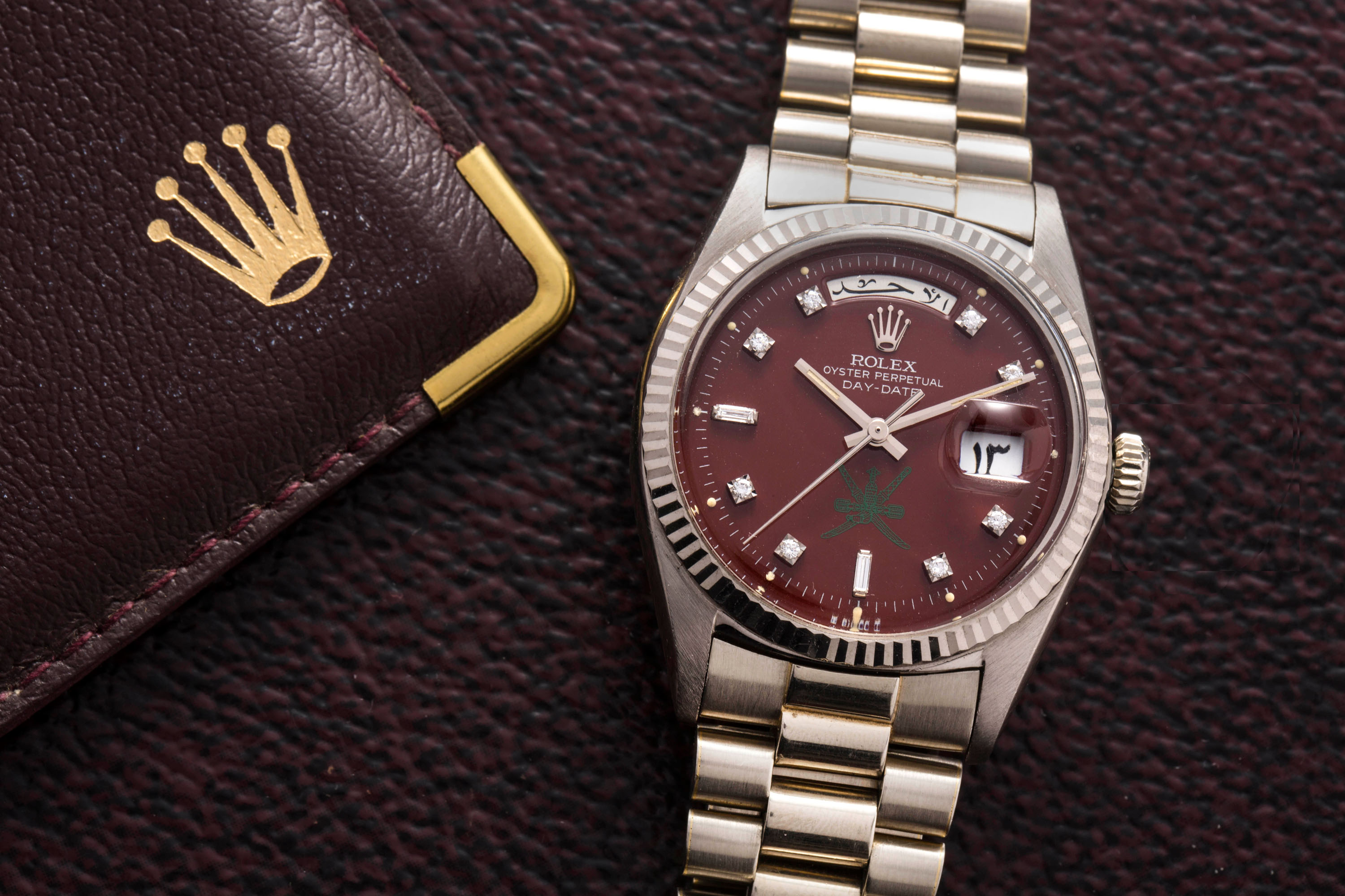Rolex day date oxblood sale