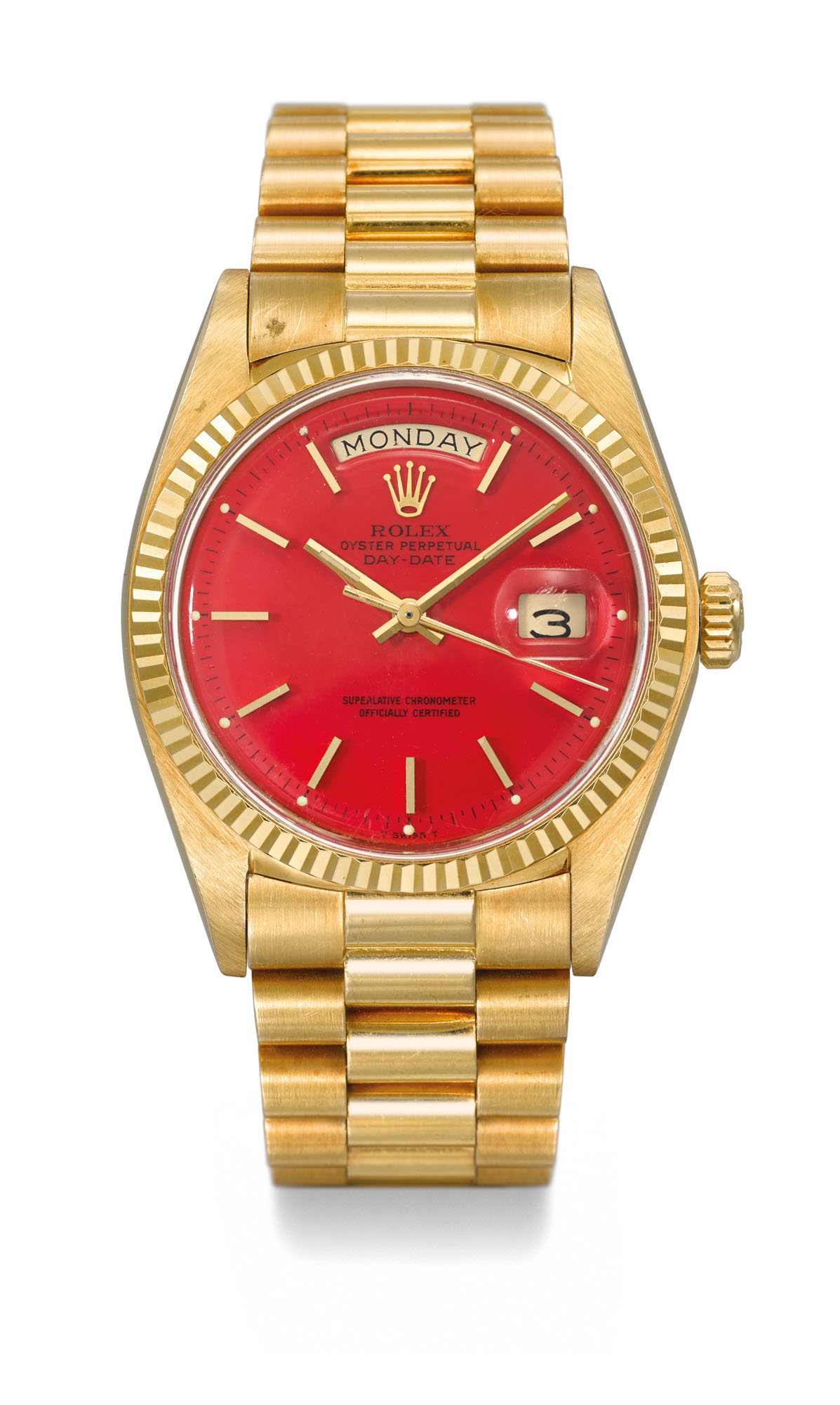 rolex day date red