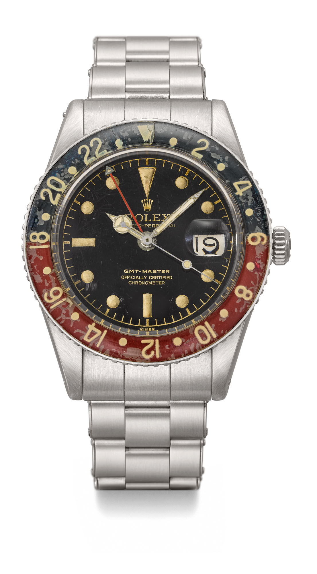 ROLEX. AN ELEGANT AND RARE STAINLESS STEEL WRISTWATCH WITH PINK