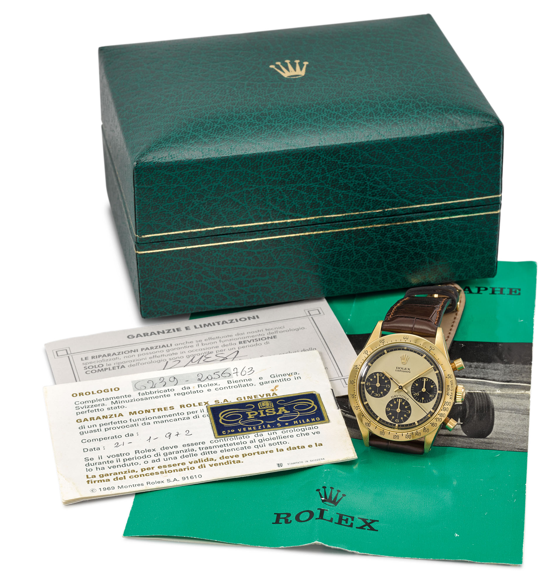 Rolex. A very fine and extremely rare 18K gold chronograph wristwatch