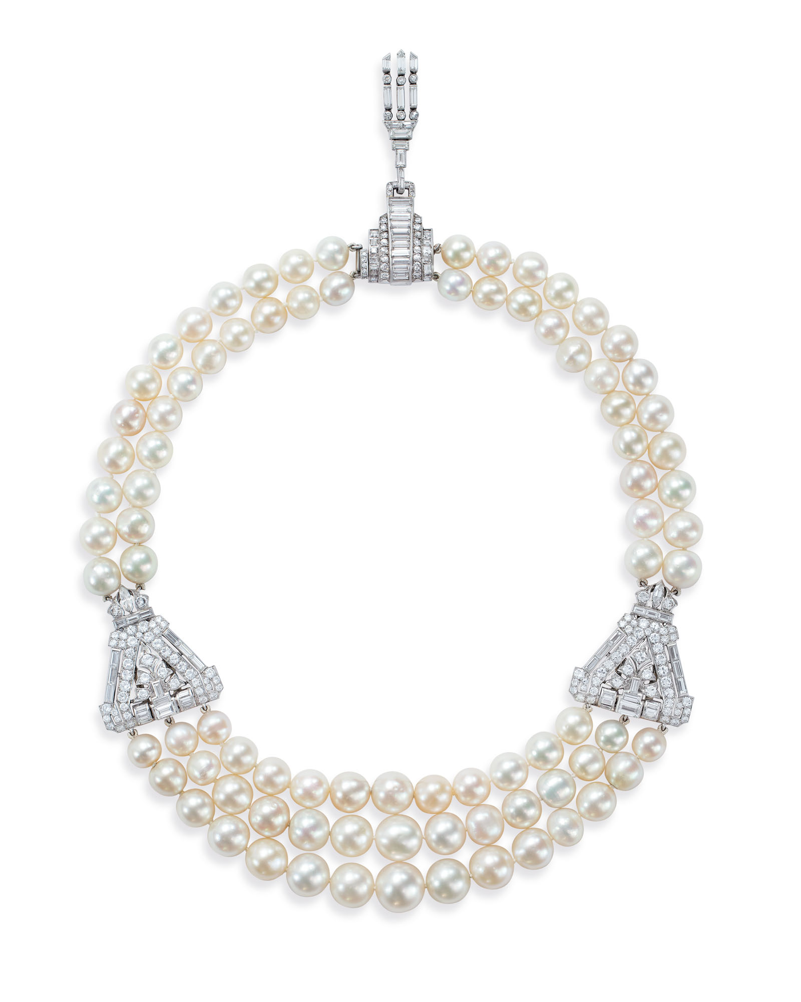 IMPORTANT NATURAL PEARL AND DIAMOND NECKLACE Christie's