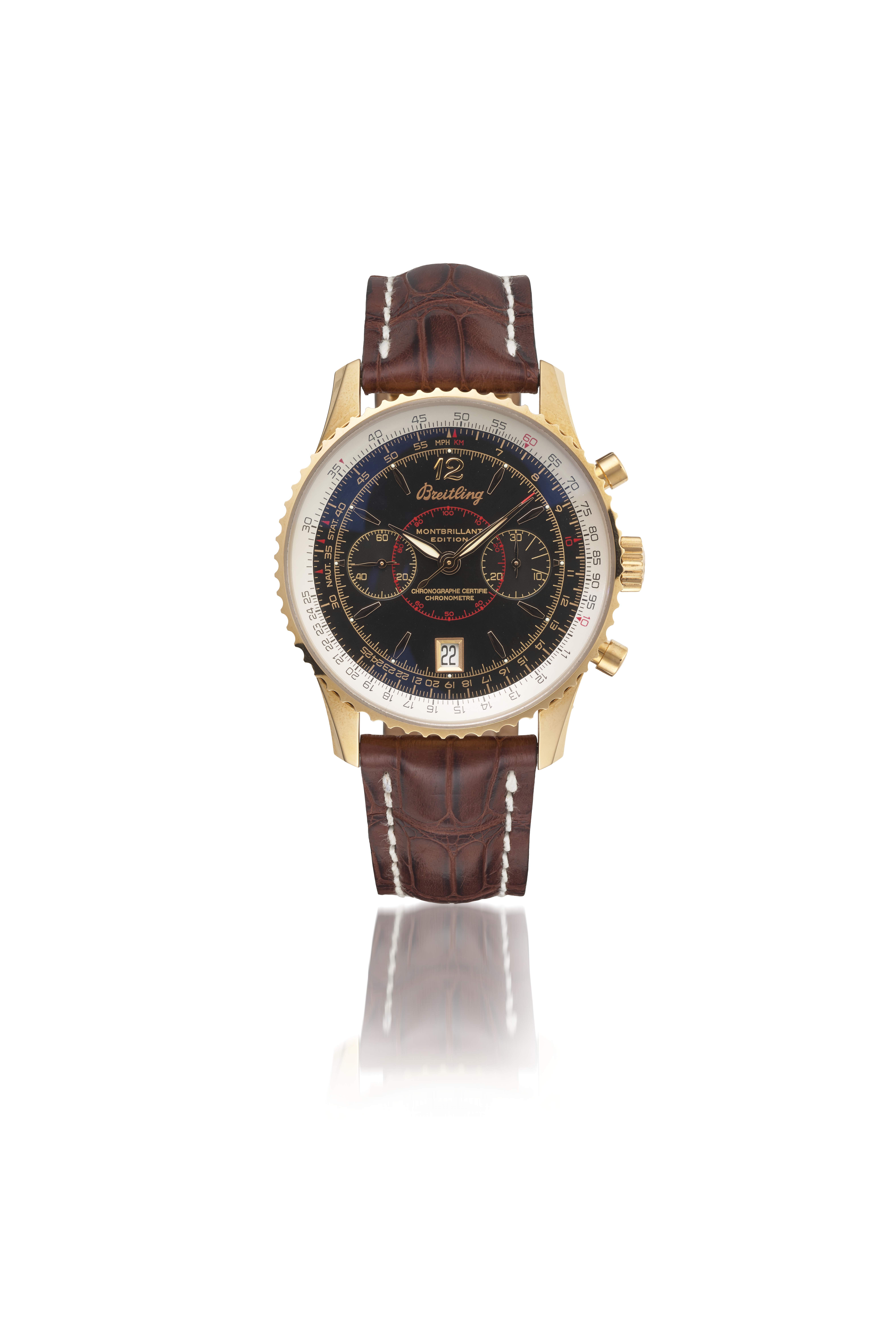 BREITLING, PINK GOLD LIMITED EDITION MONTBRILLANT CHRONOGRAPH