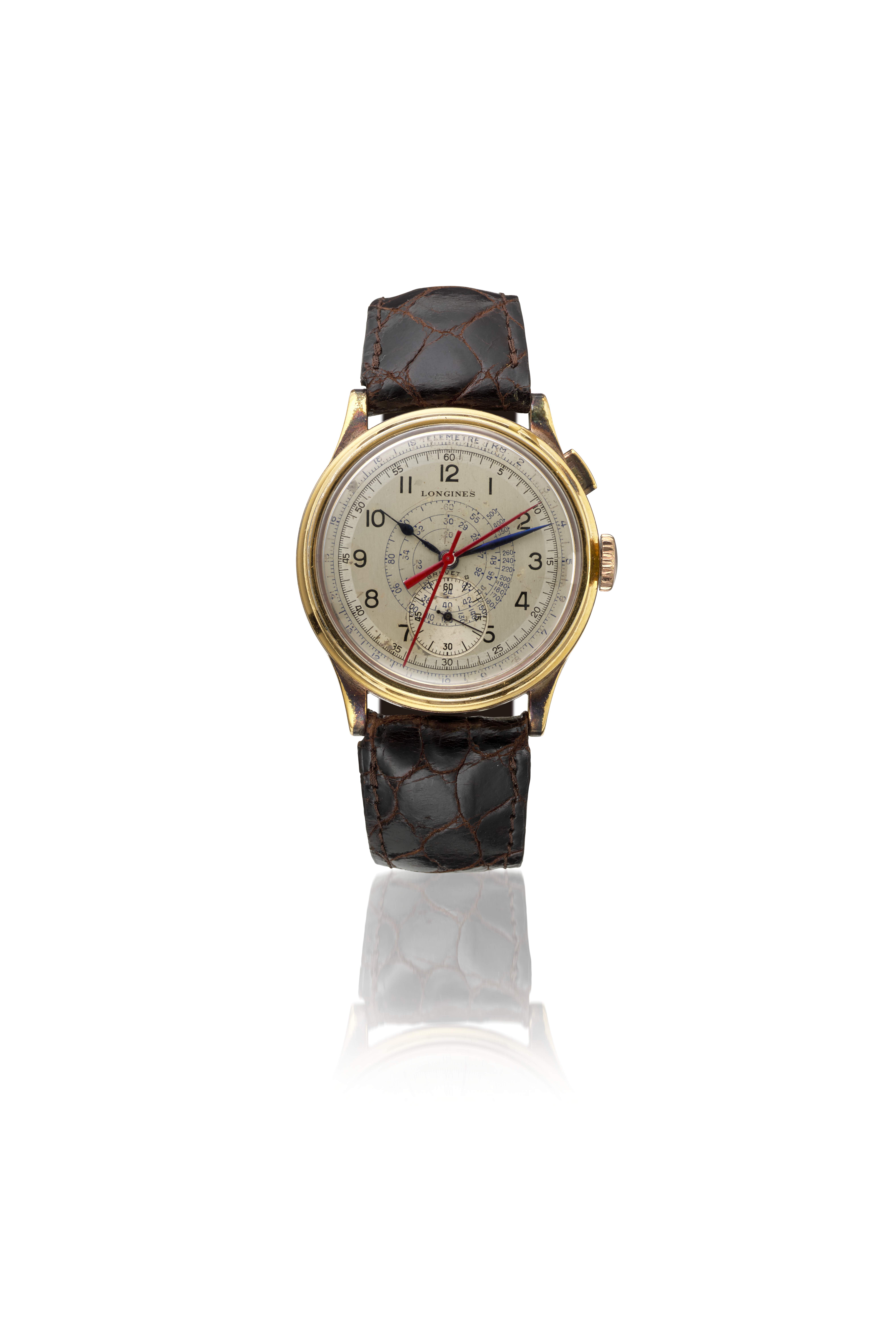 HEUER, GOLD “FERRARI” CARRERA CHRONOGRAPH WRISTWATCH, 1158