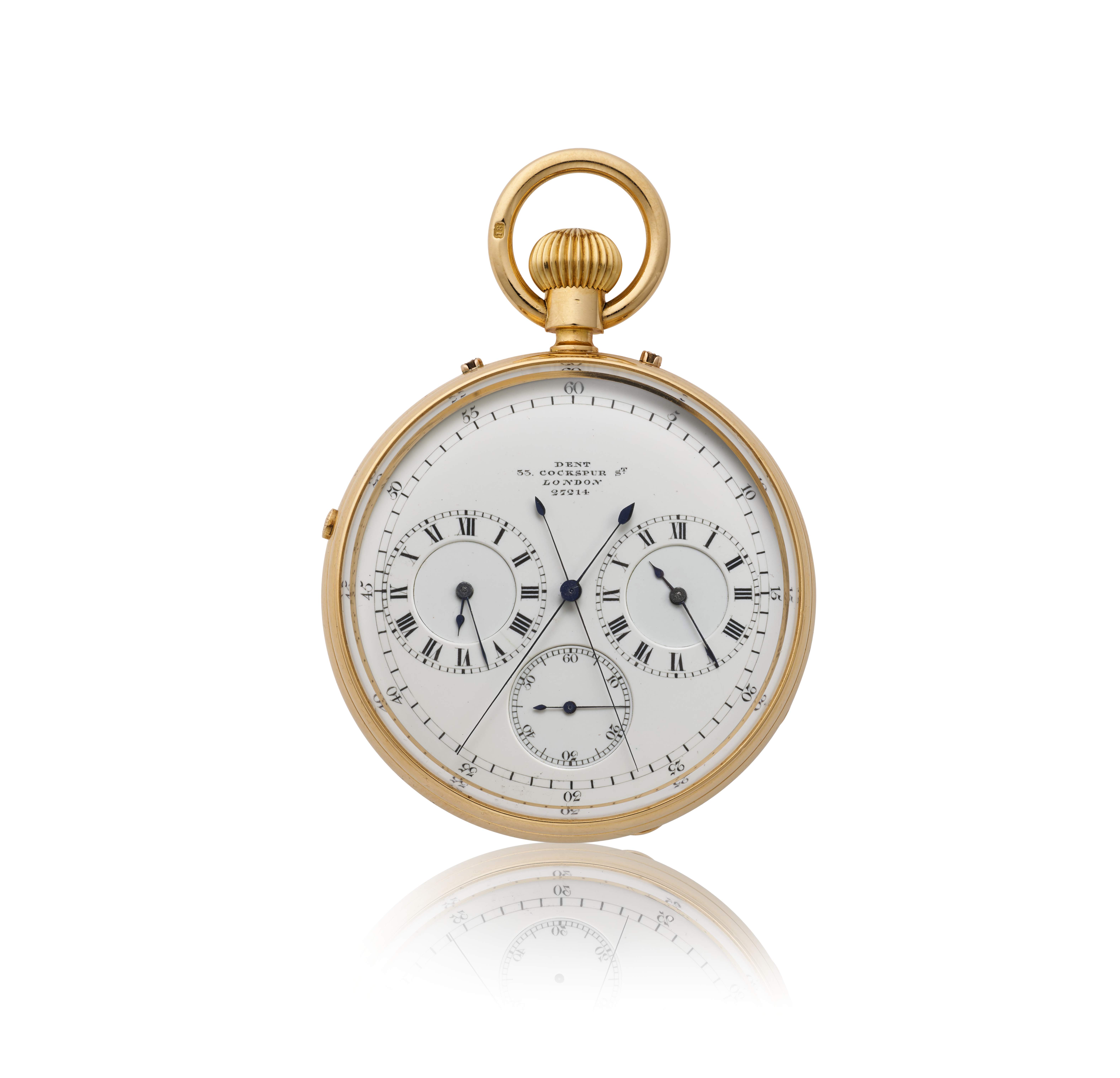 DENT, GOLD TWO TIME ZONE INDEPENDENT DEAD SECONDS AND SPLIT