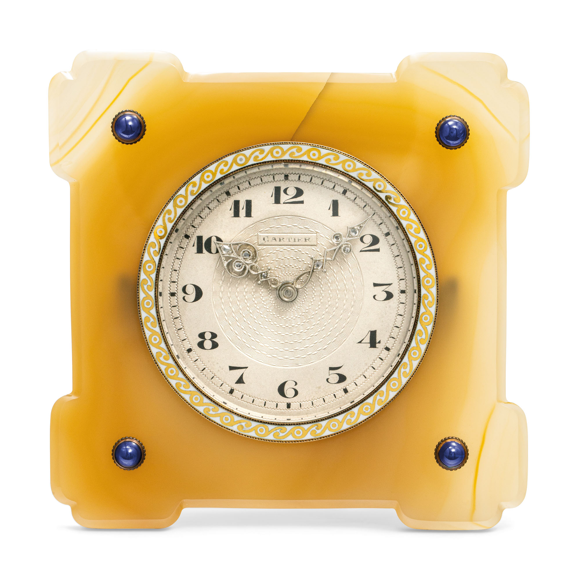 【希少】Cartier　カルティエ　アートデコスタイル デスククロック 純正 ART DECO AGATE AND DIAMOND CLOCK, CARTIER, | Christie's