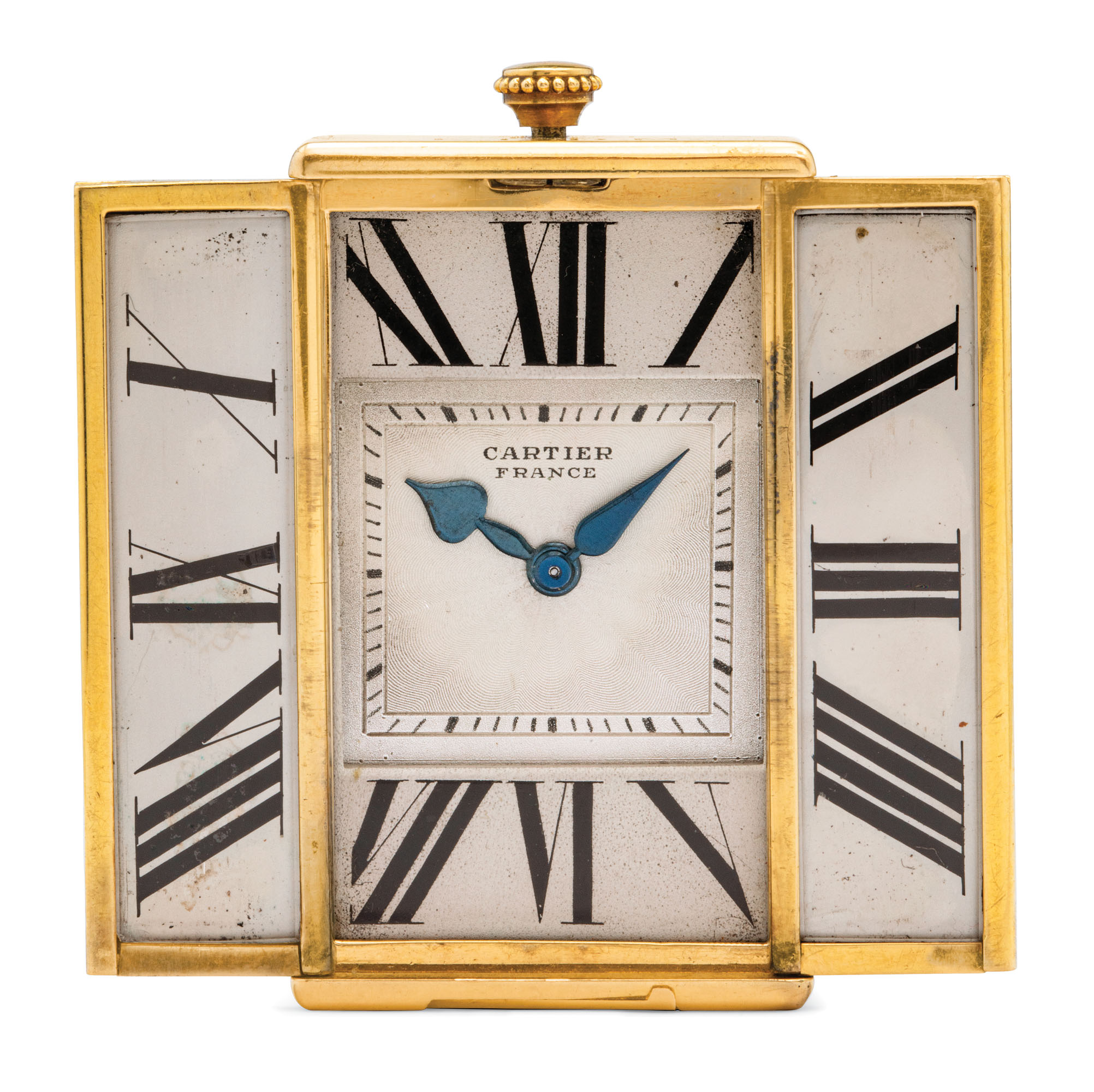 Art Deco Enamel And Gold Altar Desk Clock Cartier Christie S